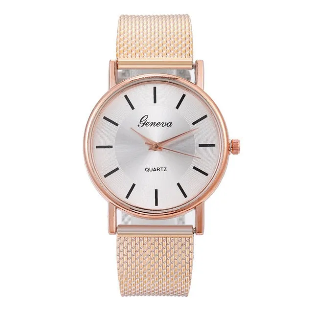 часы женские Women Watch Leisure Strap Quartz Watch Woman's High-end Blue Glass Life Waterproof Distinguished Relogio Masculino
