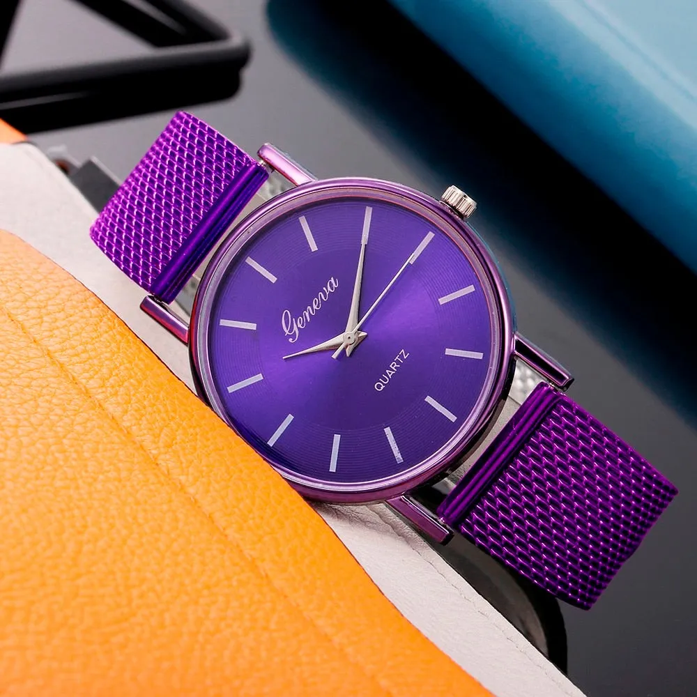 часы женские Women Watch Leisure Strap Quartz Watch Woman's High-end Blue Glass Life Waterproof Distinguished Relogio Masculino