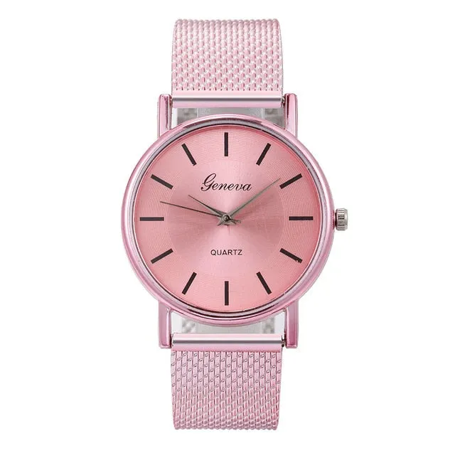 часы женские Women Watch Leisure Strap Quartz Watch Woman's High-end Blue Glass Life Waterproof Distinguished Relogio Masculino