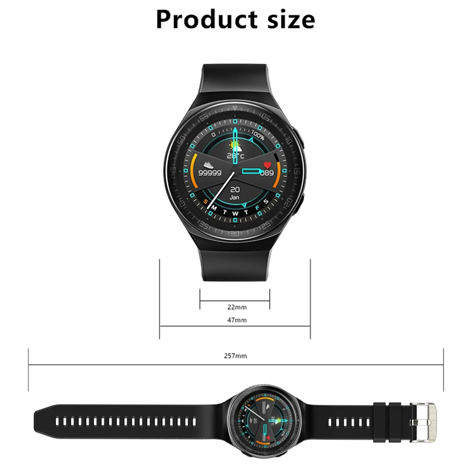 1.28 Inch Ip67 Waterproof Smart Watch With Bluetooth Call Sleep & Heart Rate Monitoring
