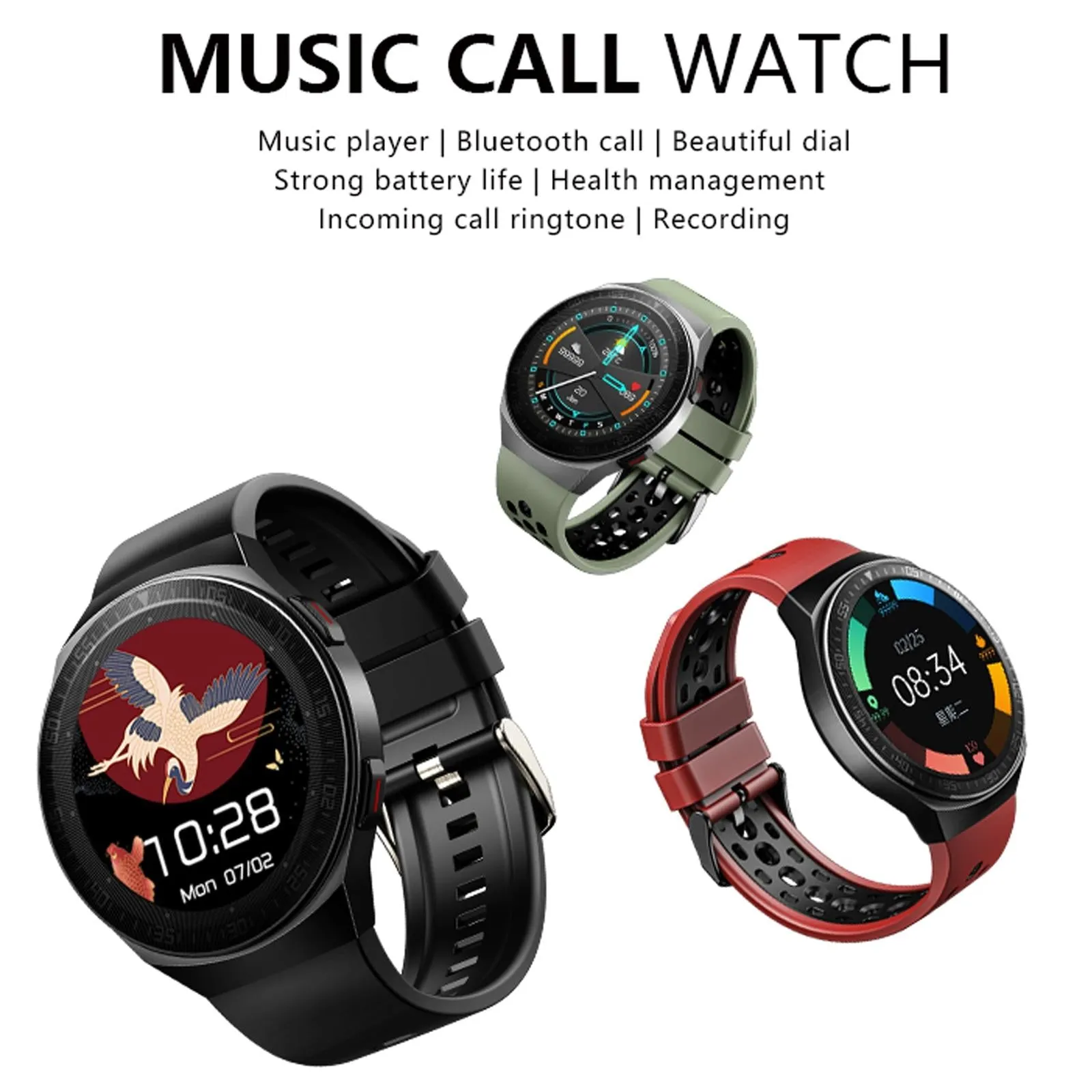 1.28 Inch Ip67 Waterproof Smart Watch With Bluetooth Call Sleep & Heart Rate Monitoring