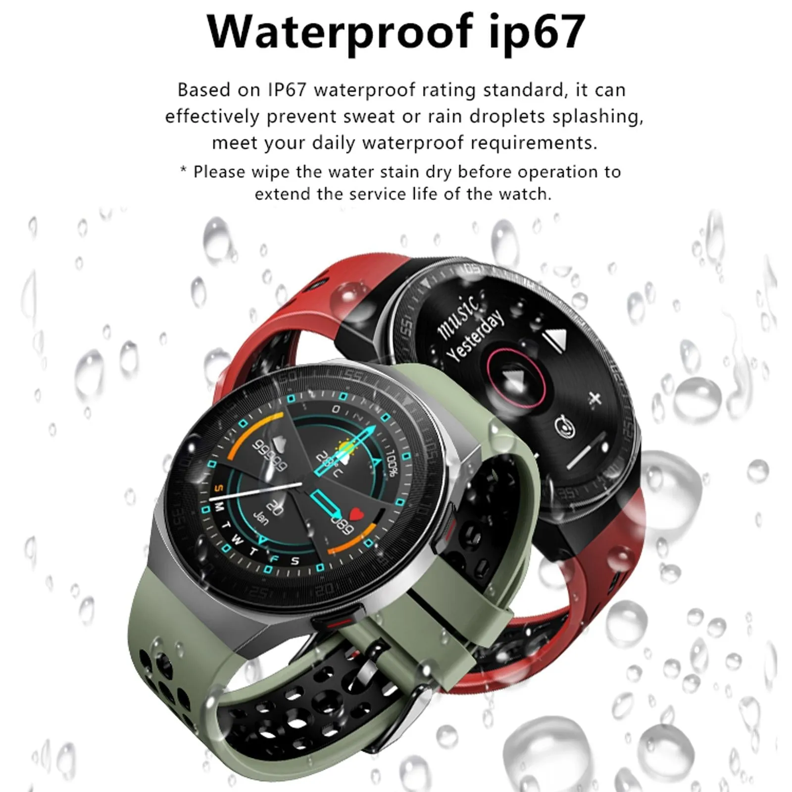 1.28 Inch Ip67 Waterproof Smart Watch With Bluetooth Call Sleep & Heart Rate Monitoring