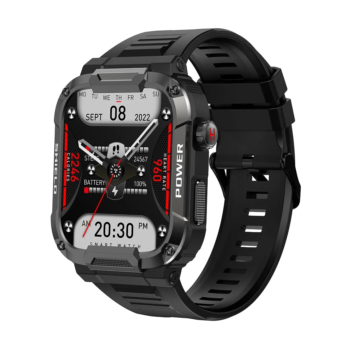 1.85" Large Screen Smart Watch for Men Android Military Smart Watches Mens Make/Answer Calls,Heart Rate,Sleep,Blood Oxygen Monitor Sports Running Activity Tracker