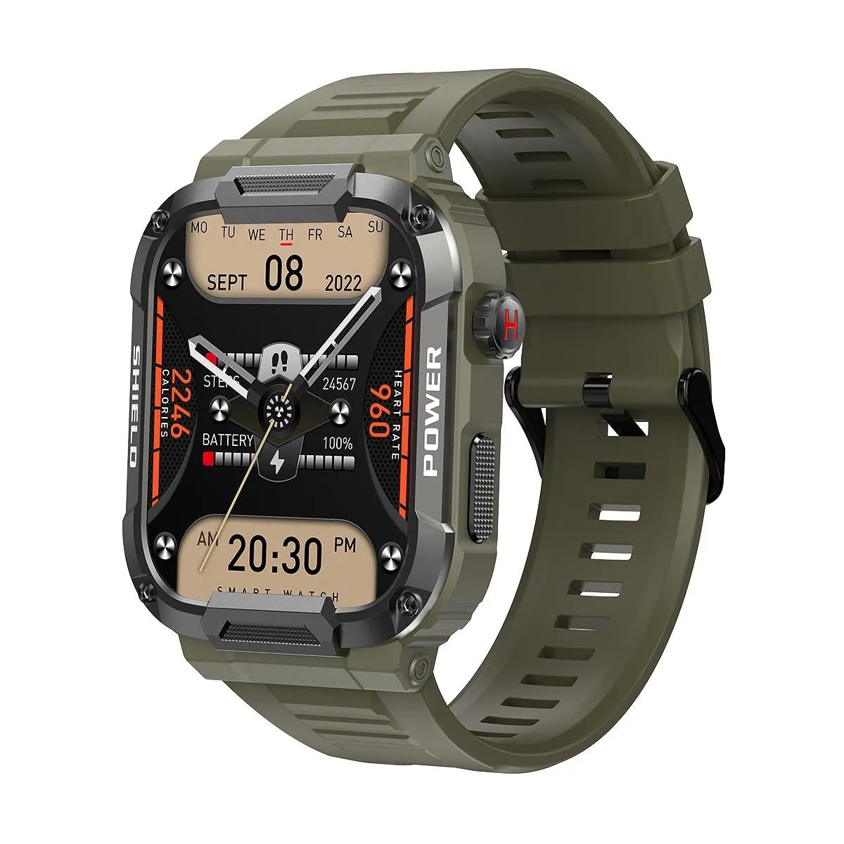 1.85" Large Screen Smart Watch for Men Android Military Smart Watches Mens Make/Answer Calls,Heart Rate,Sleep,Blood Oxygen Monitor Sports Running Activity Tracker