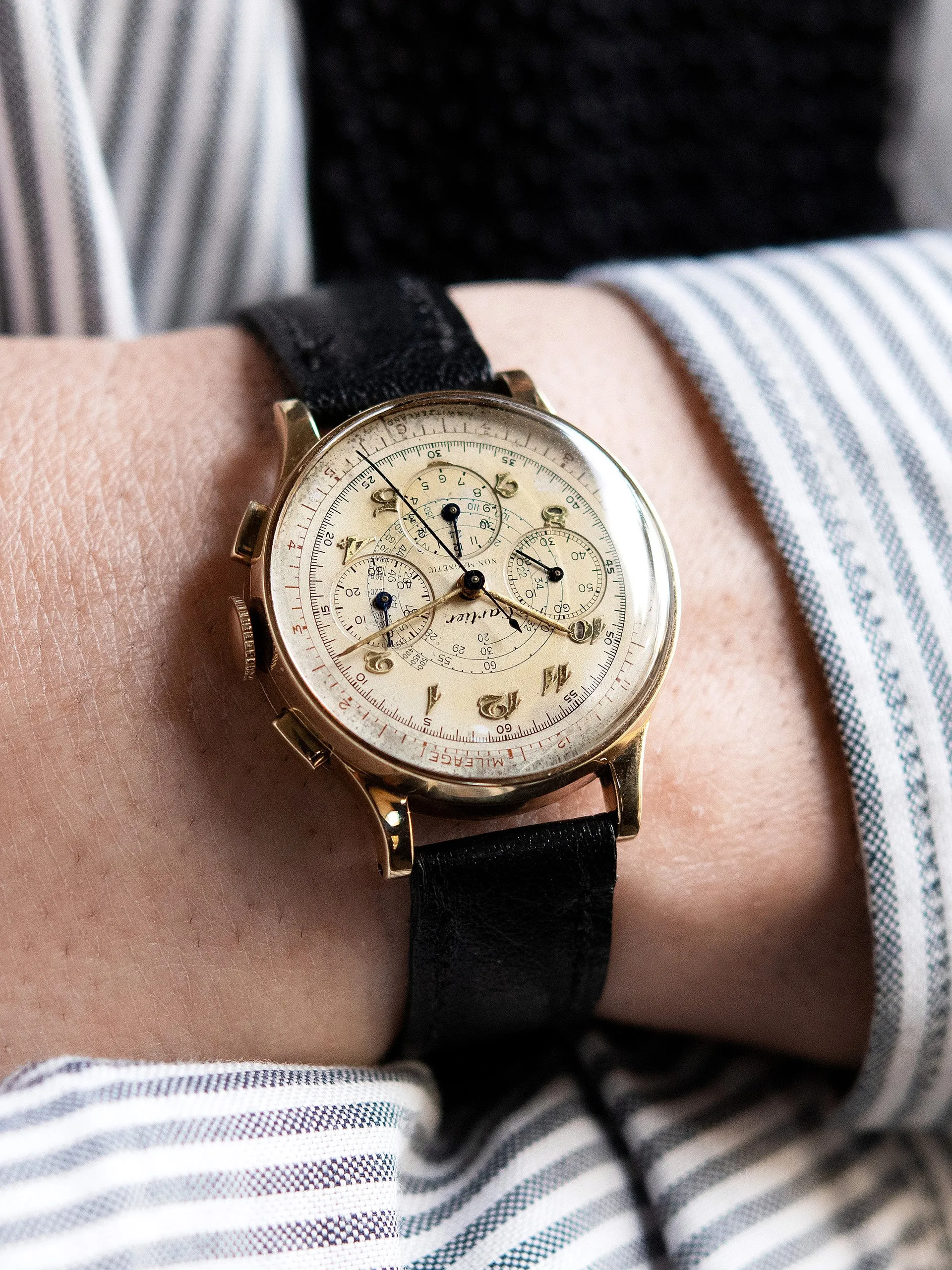 1940s Cartier Branded Movado 'Cal. M95' Chronograph 14K YG (Ref. 49020)