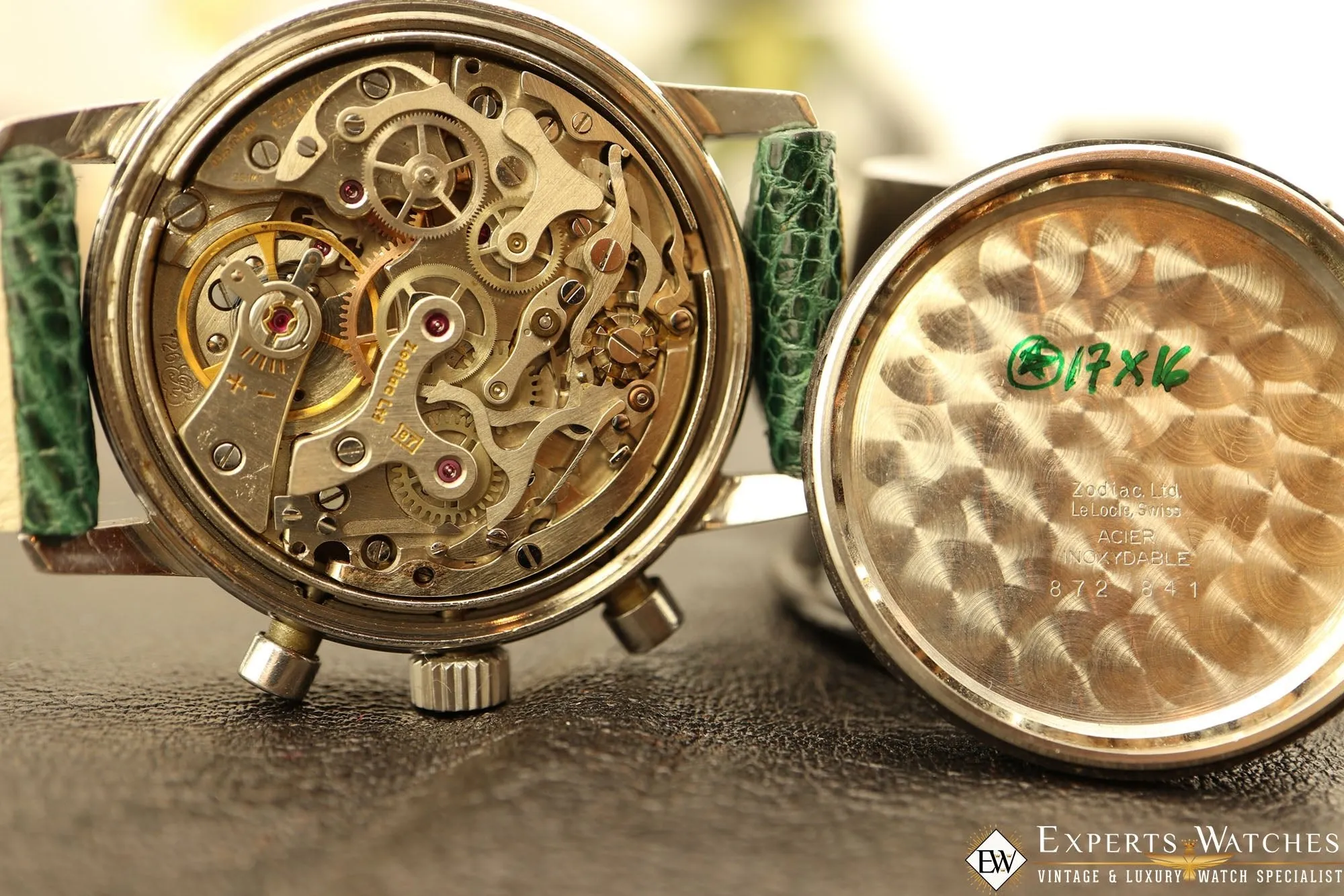 1960's Serviced Vintage Zodiac Chronograph Zodia-Chron Valjoux 72 Hermetic Box
