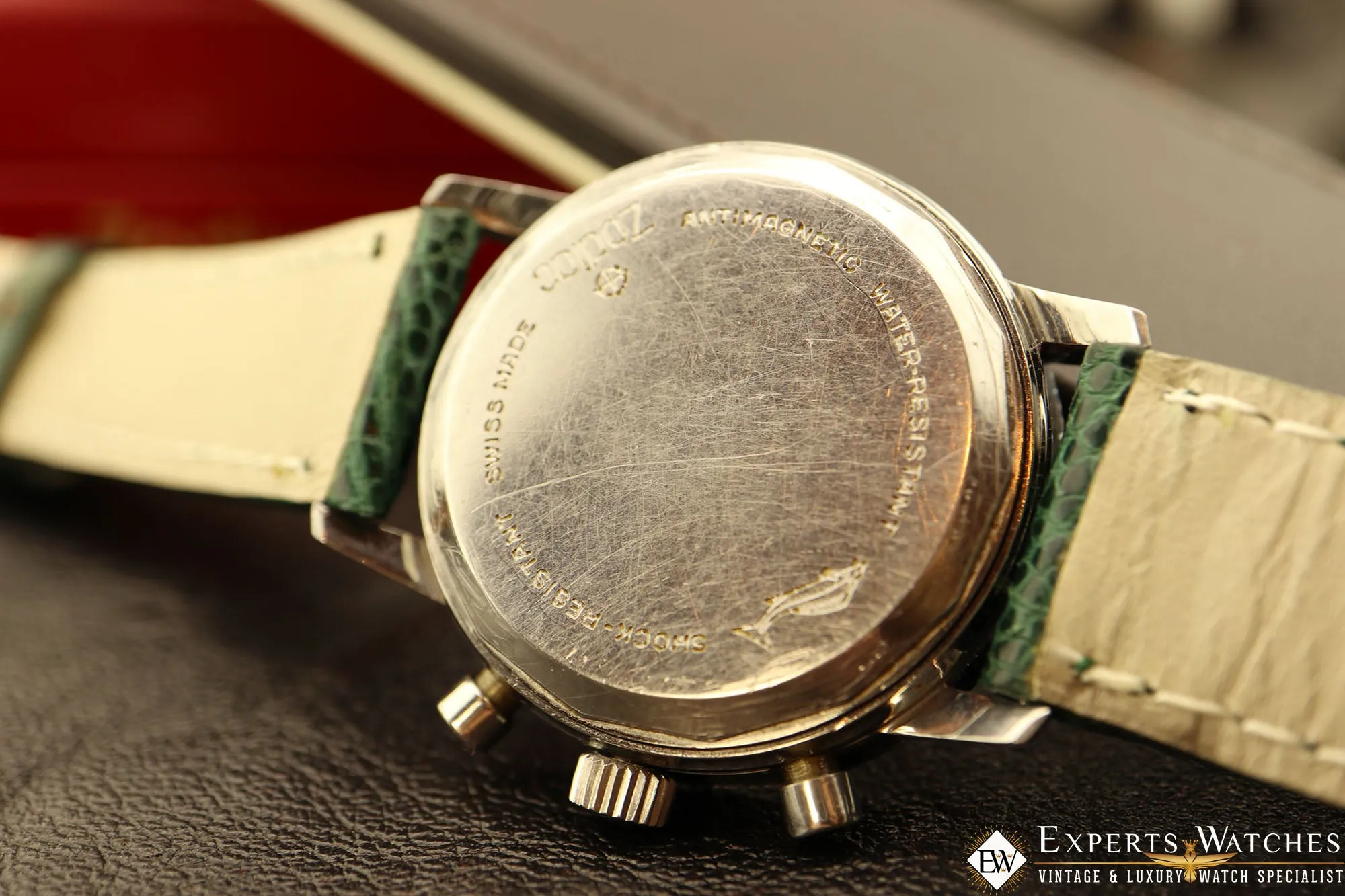1960's Serviced Vintage Zodiac Chronograph Zodia-Chron Valjoux 72 Hermetic Box