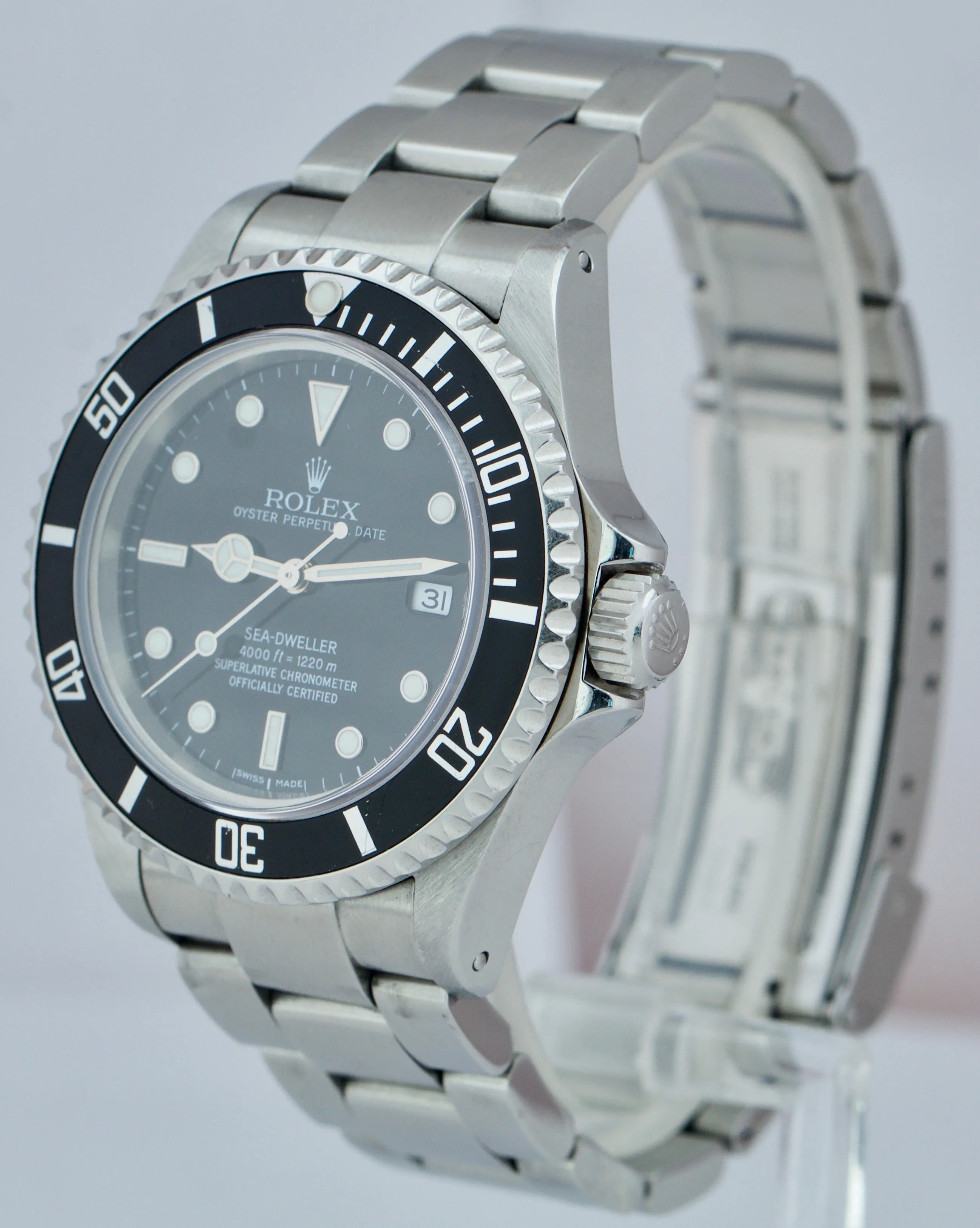 2003 UNPOLISHED Rolex Sea-Dweller Black 40mm Watch Stainless 16600 FULL SET B P
