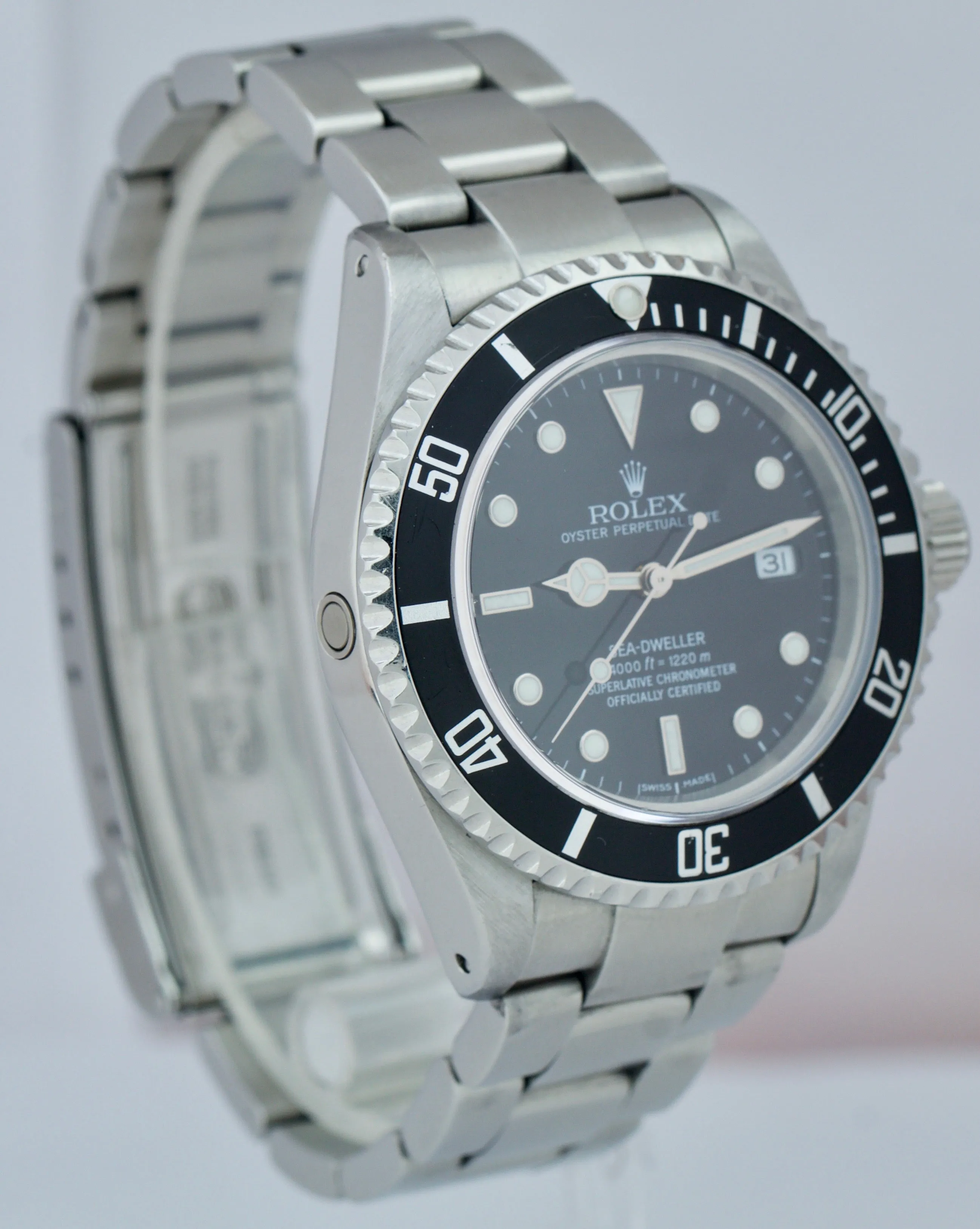 2003 UNPOLISHED Rolex Sea-Dweller Black 40mm Watch Stainless 16600 FULL SET B P