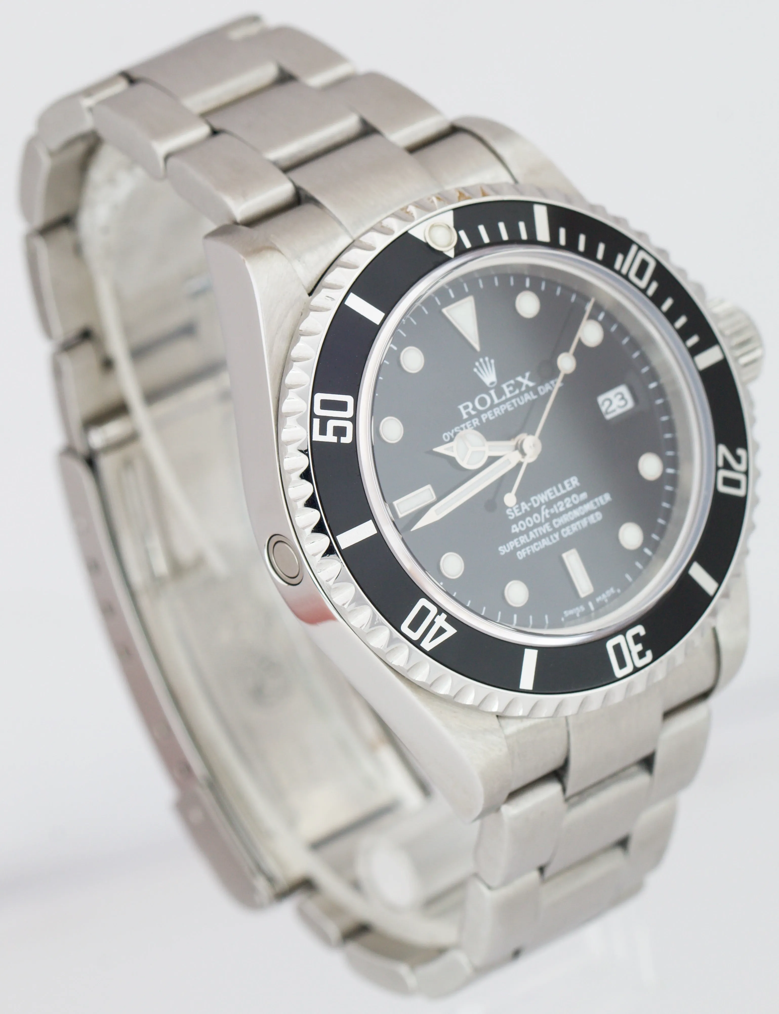 2006 Rolex Sea-Dweller Stainless Steel NO-HOLES CASE 40mm Black Dive Watch 16600