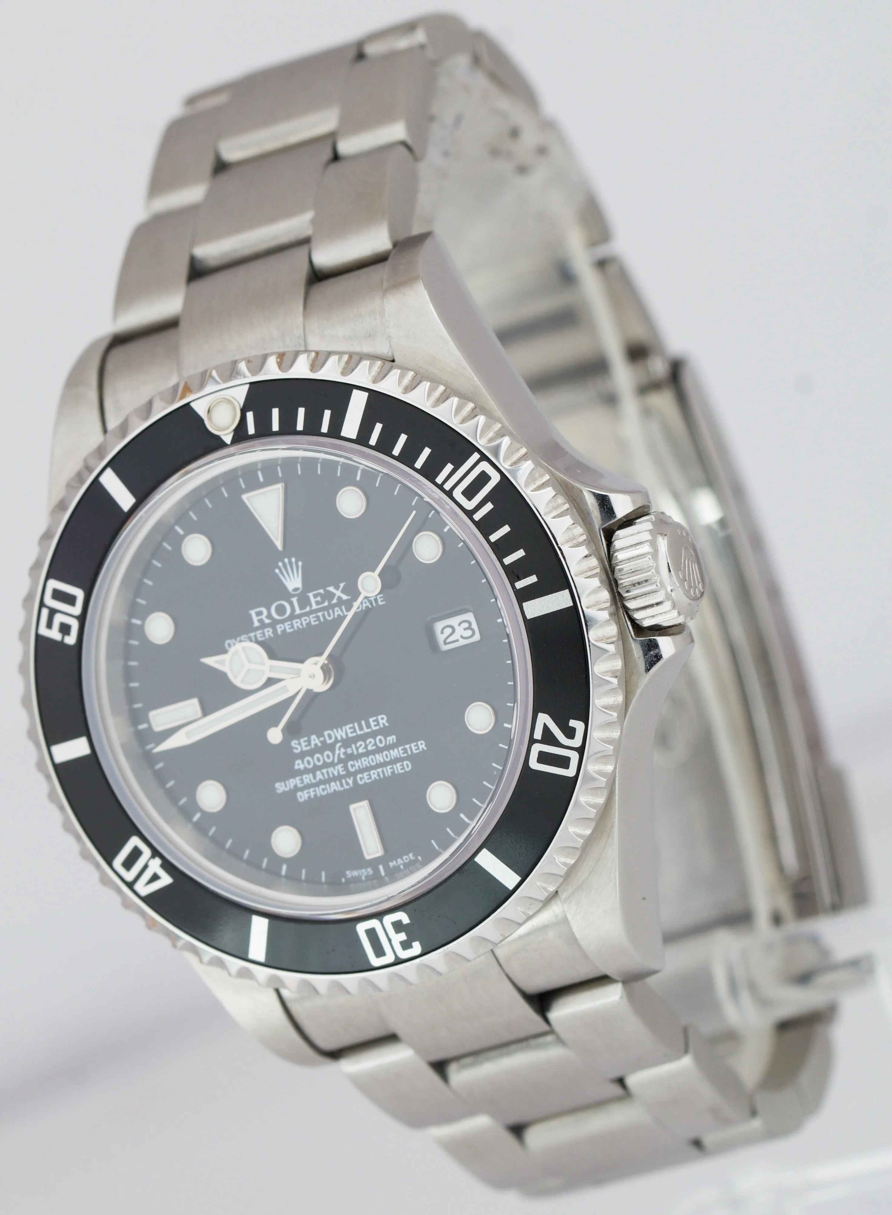 2006 Rolex Sea-Dweller Stainless Steel NO-HOLES CASE 40mm Black Dive Watch 16600