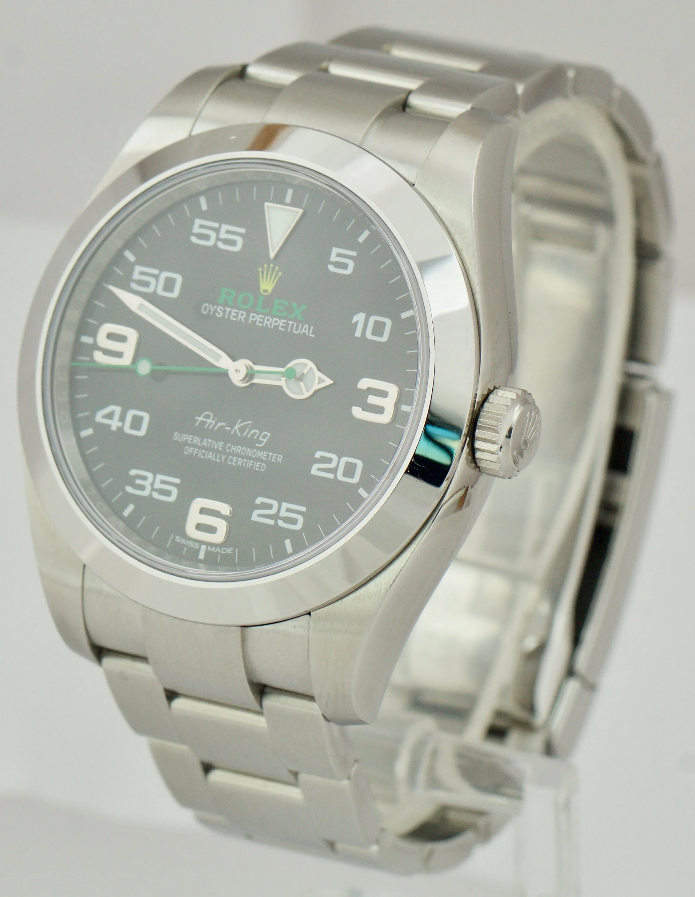 2017 Rolex Air-King 40mm Green Black Stainless Steel Arabic 116900 Watch B P