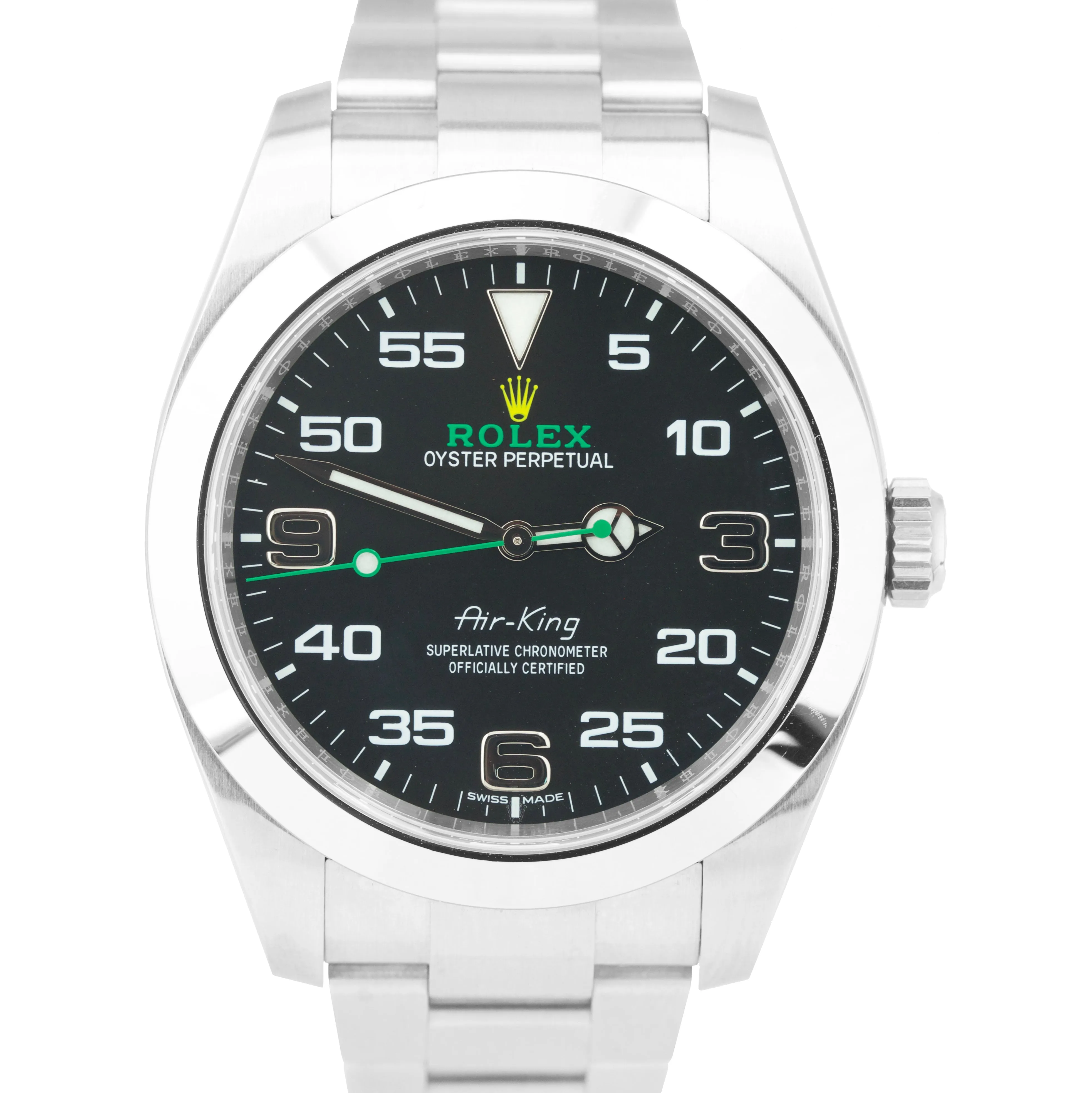 2017 Rolex Air-King 40mm Green Black Stainless Steel Arabic 116900 Watch B P