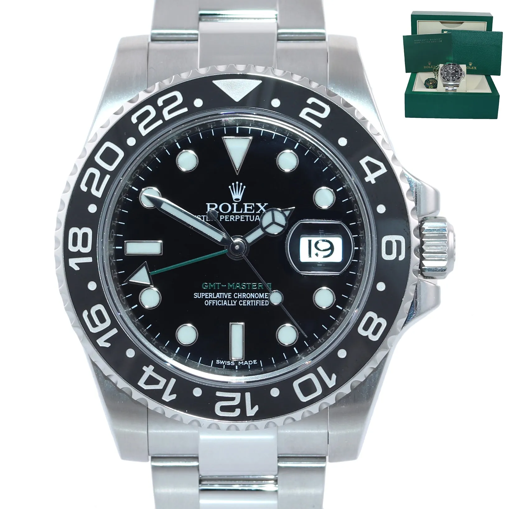 2018 MINT Rolex GMT Master II 116710 Steel Ceramic Black Dial 40mm Watch Box