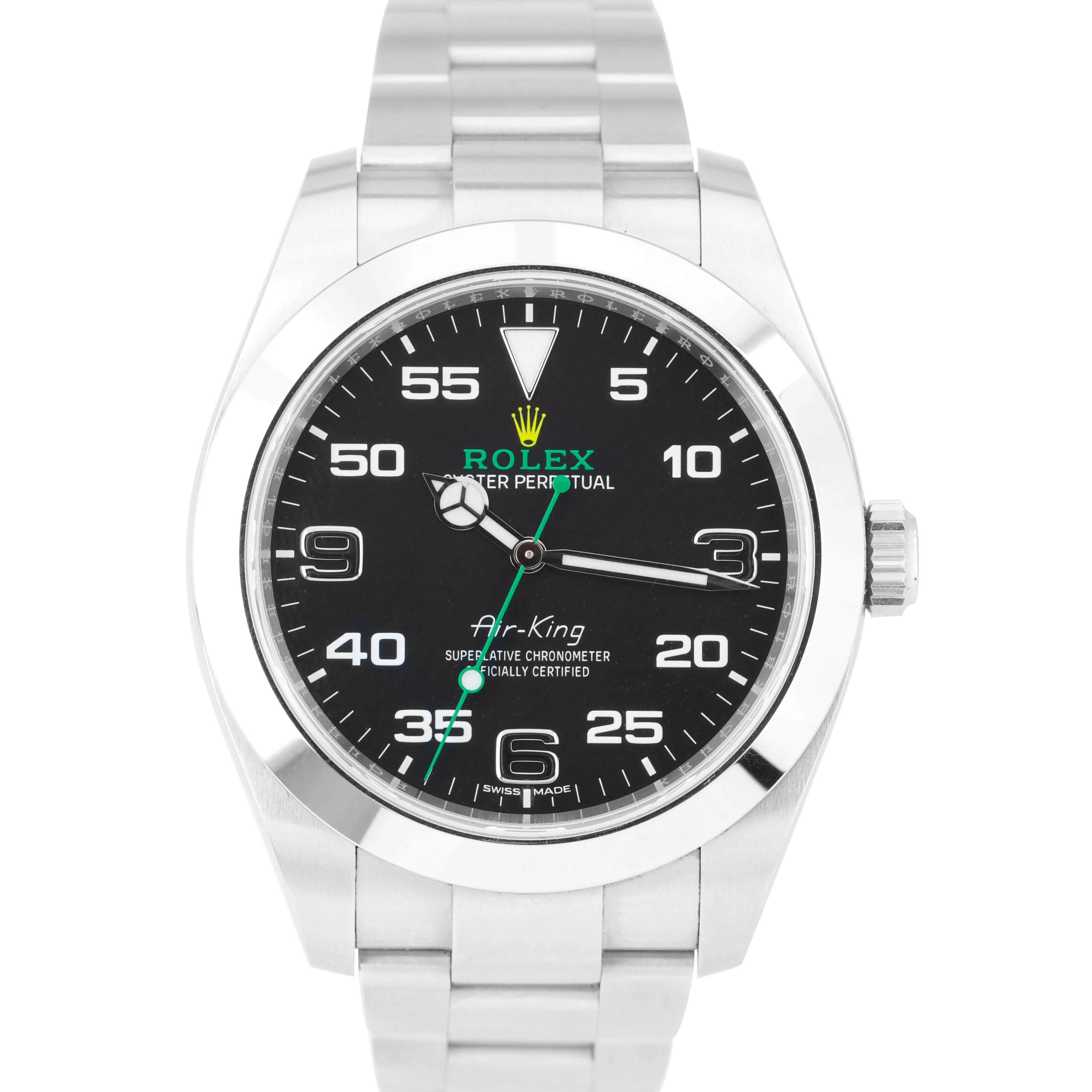 2018 Rolex Air-King 40mm Green Black Stainless Steel Arabic 116900 Watch B P