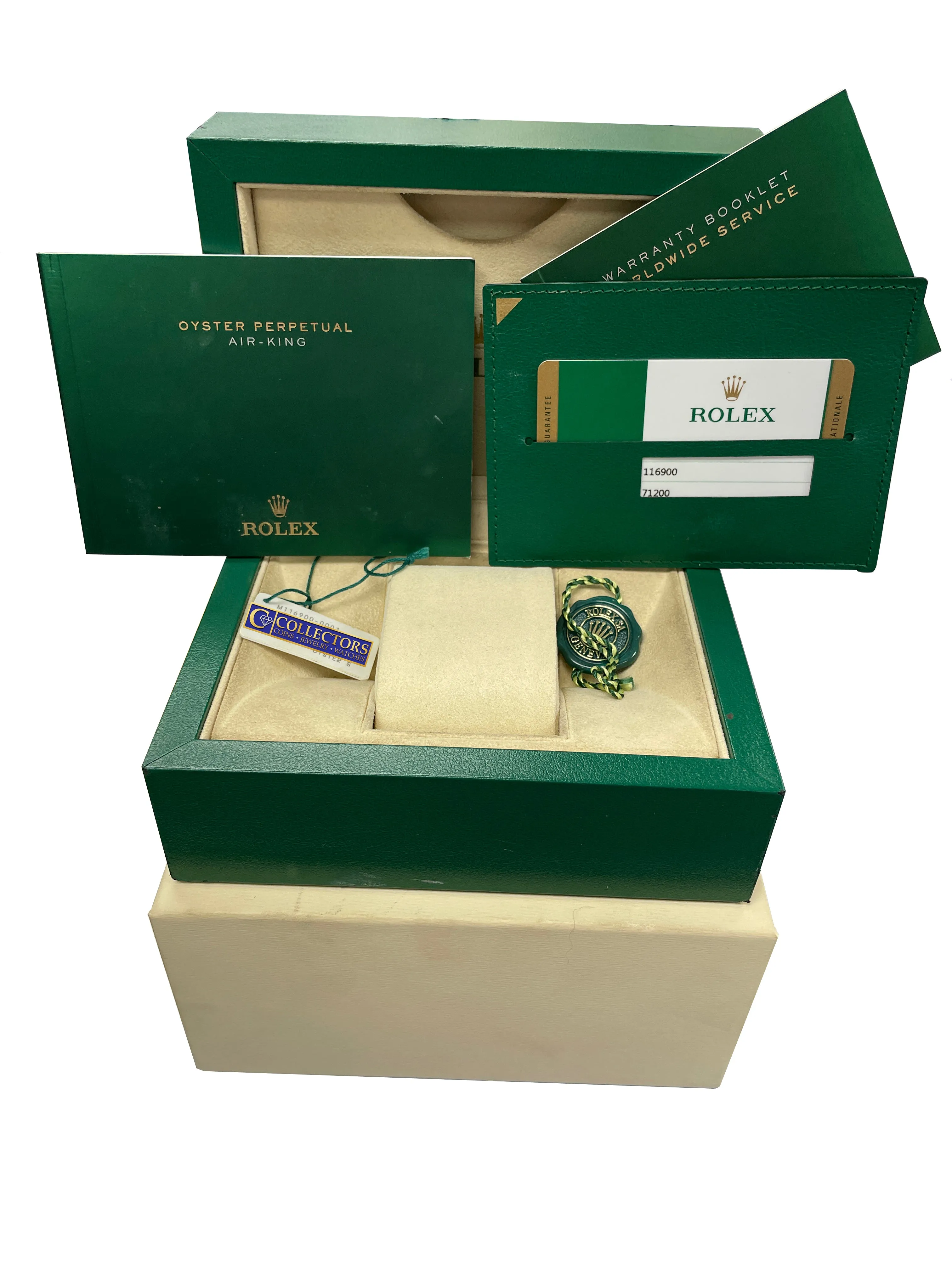 2018 Rolex Air-King 40mm Green Black Stainless Steel Arabic 116900 Watch B P