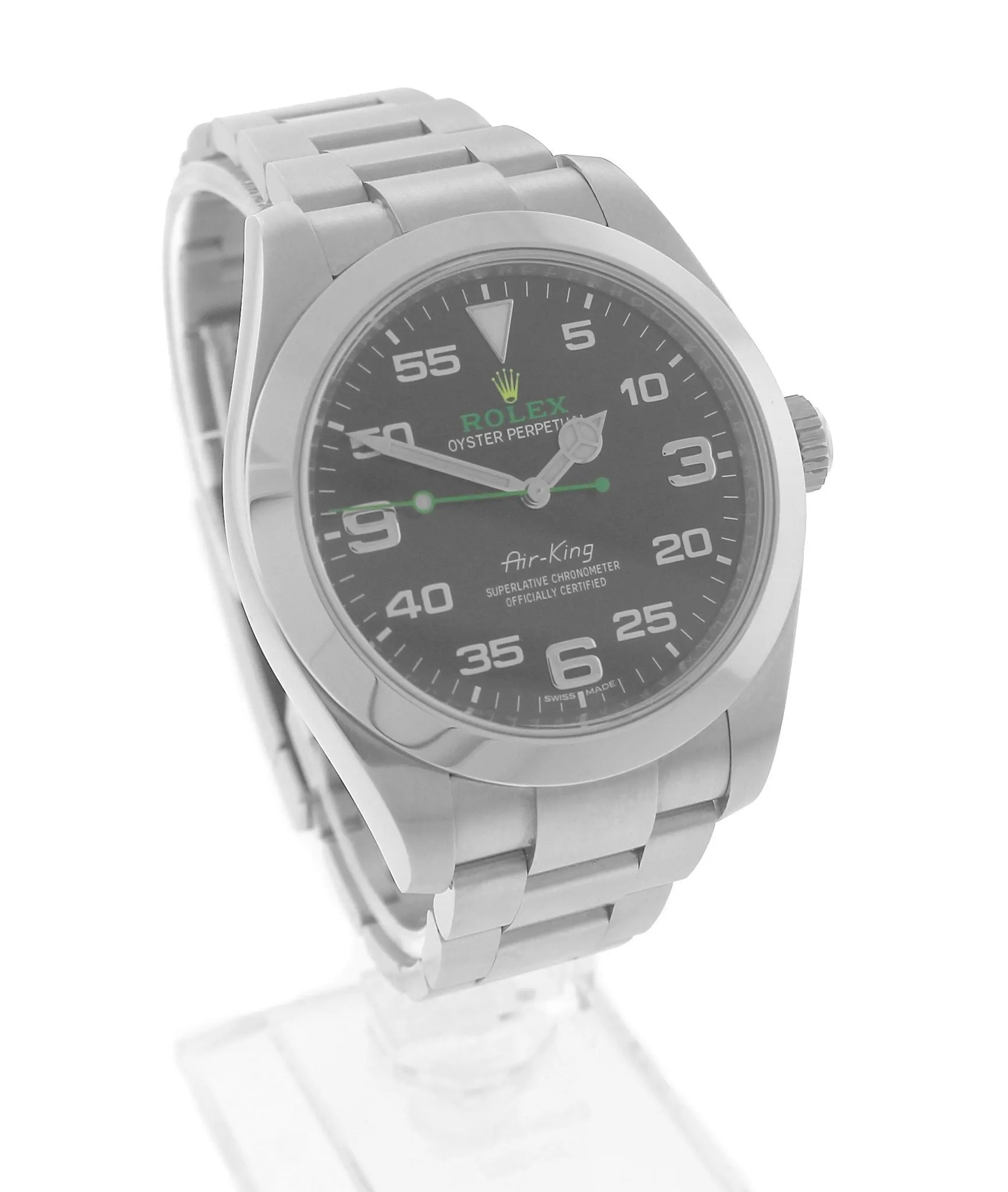2018 Rolex Air-King 40mm Green Black Stainless Steel Arabic 116900 Watch B P