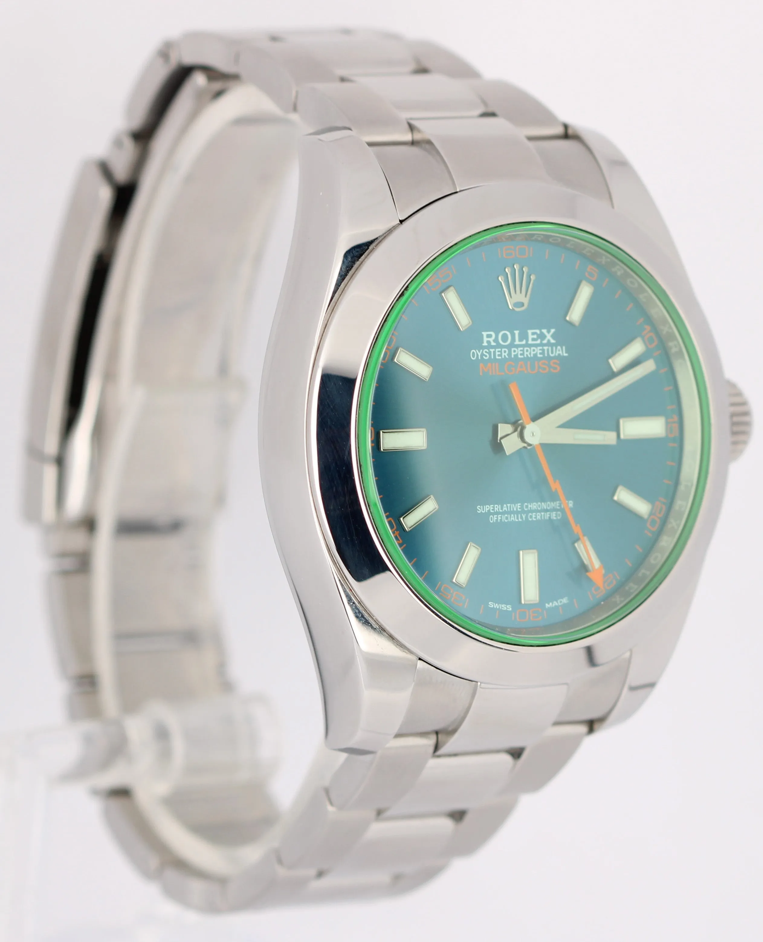 2018 Rolex Milgauss Z-Blue Anniversary 40mm Stainless Steel 116400GV Watch B&P