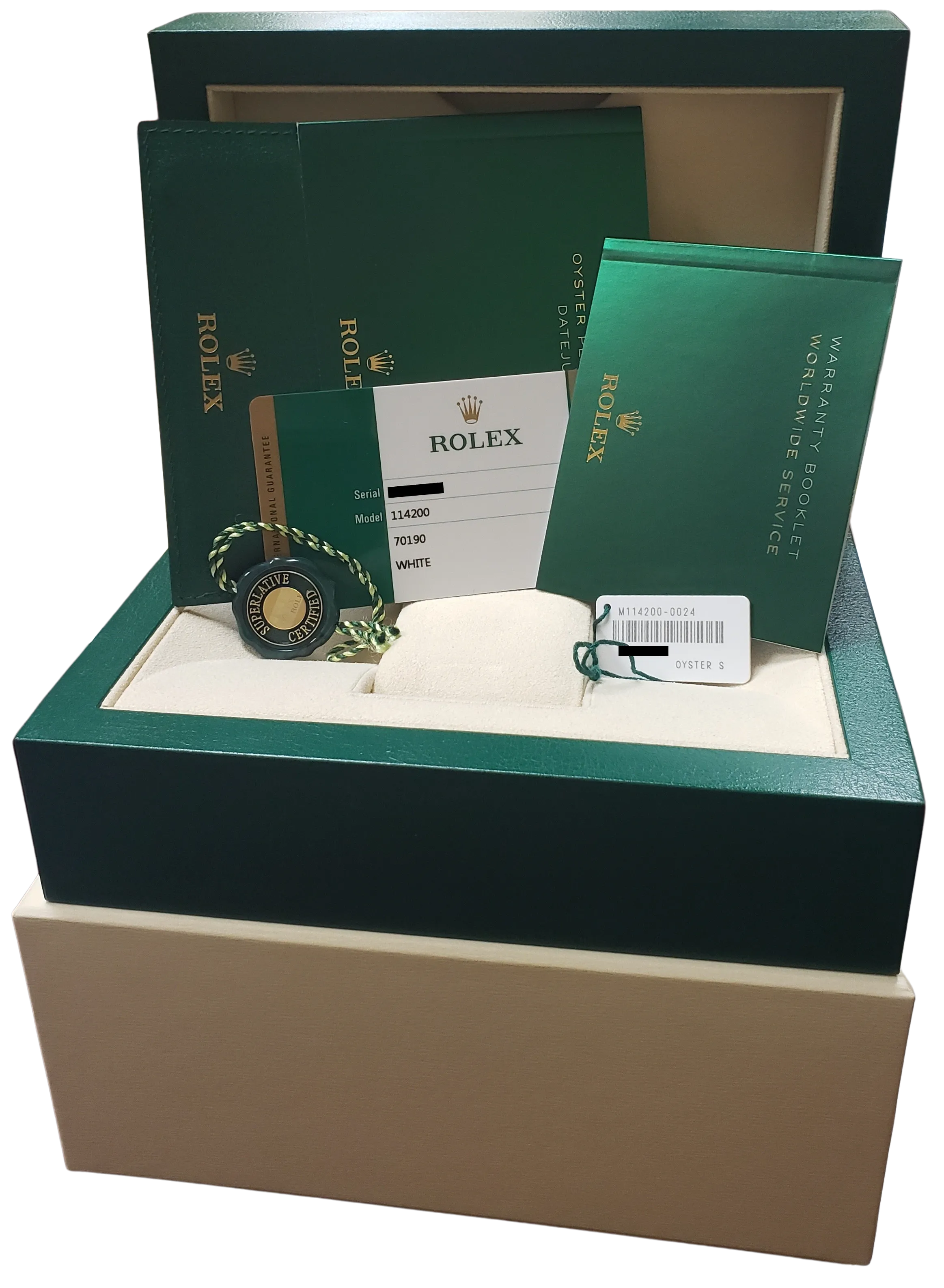 2018 Rolex Oyster Perpetual White Stainless Steel 34mm Watch 114200 BOX CARD