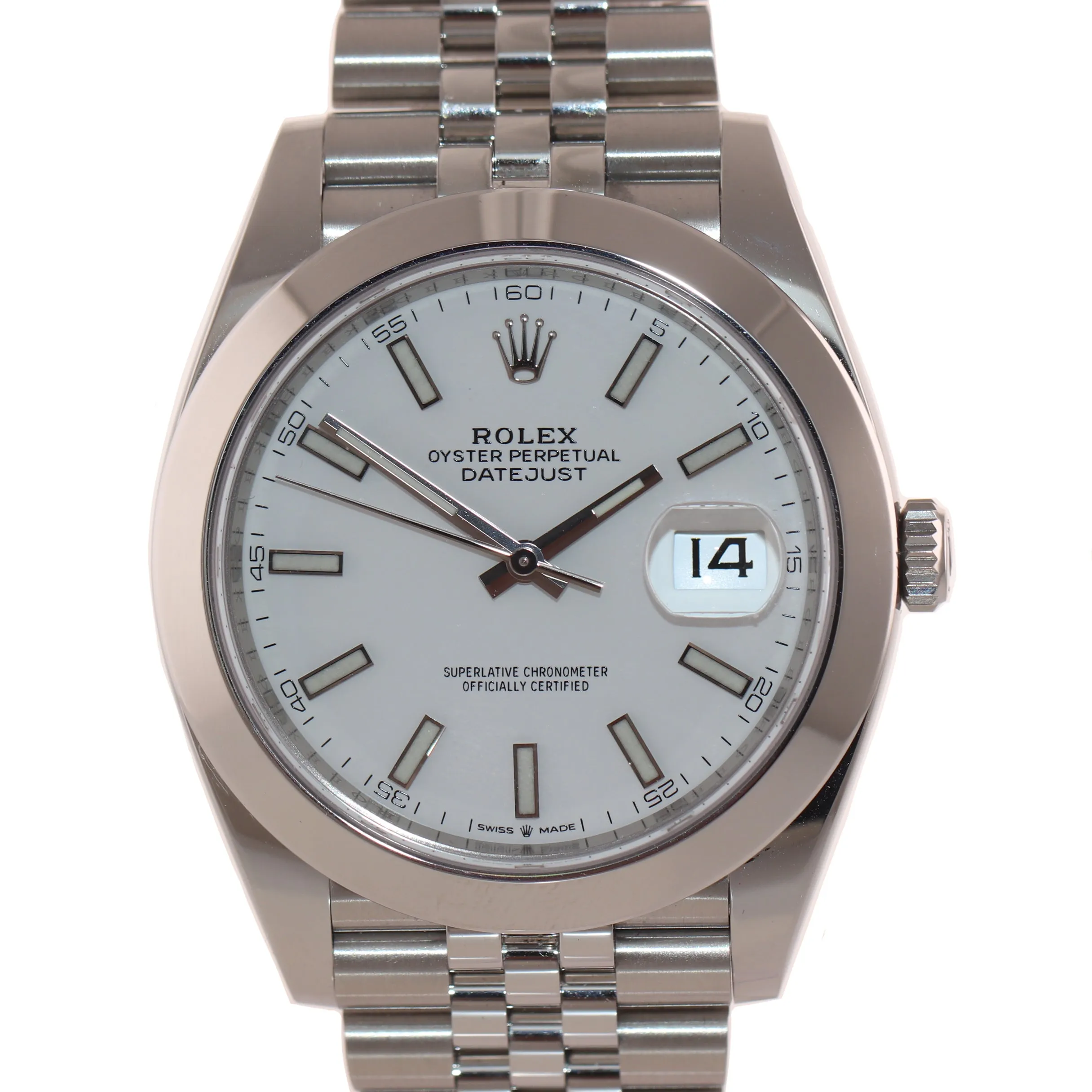 2020 NEW PAPERS Rolex DateJust 41 Steel 126300 White Dial Jubilee 41mm Watch