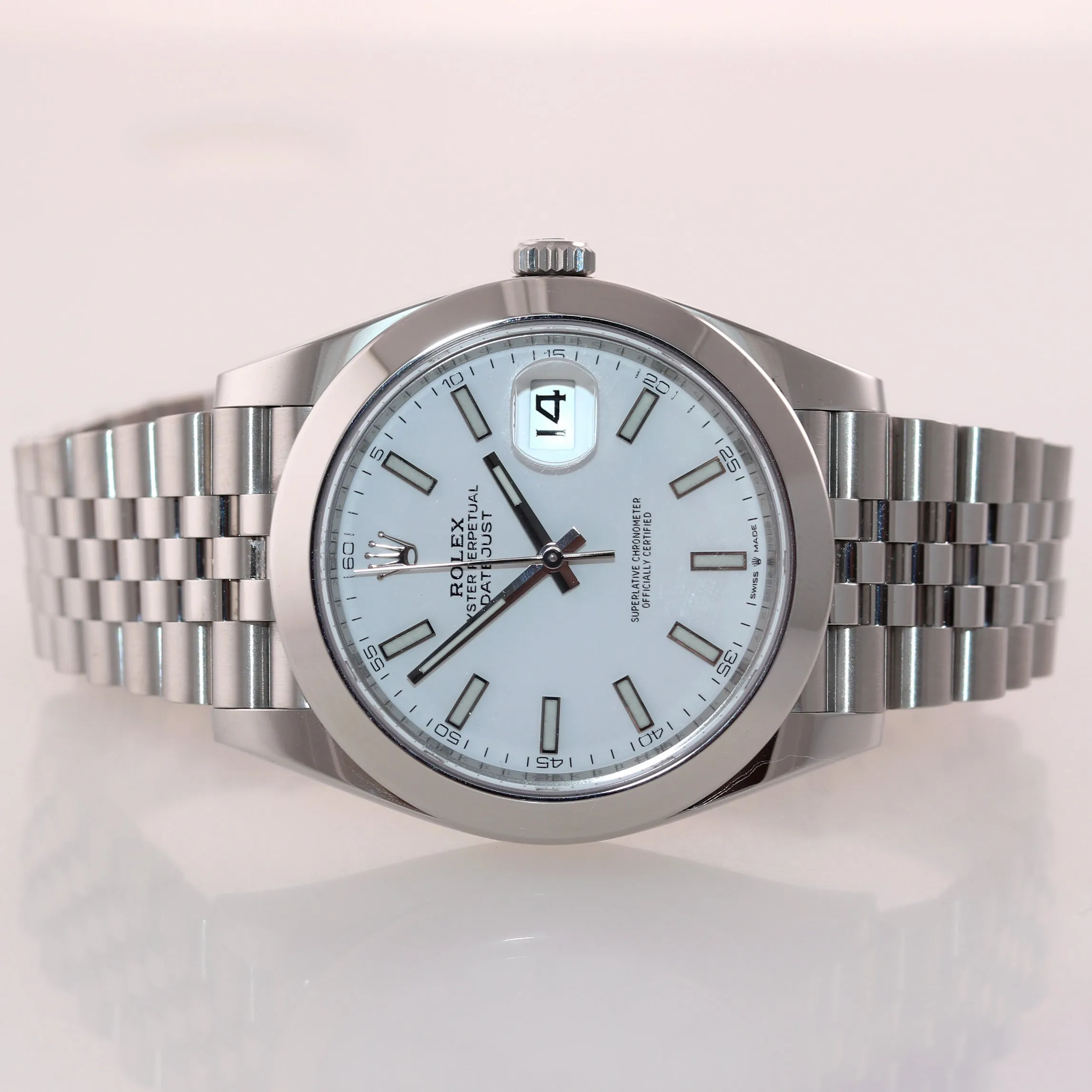 2020 NEW PAPERS Rolex DateJust 41 Steel 126300 White Dial Jubilee 41mm Watch