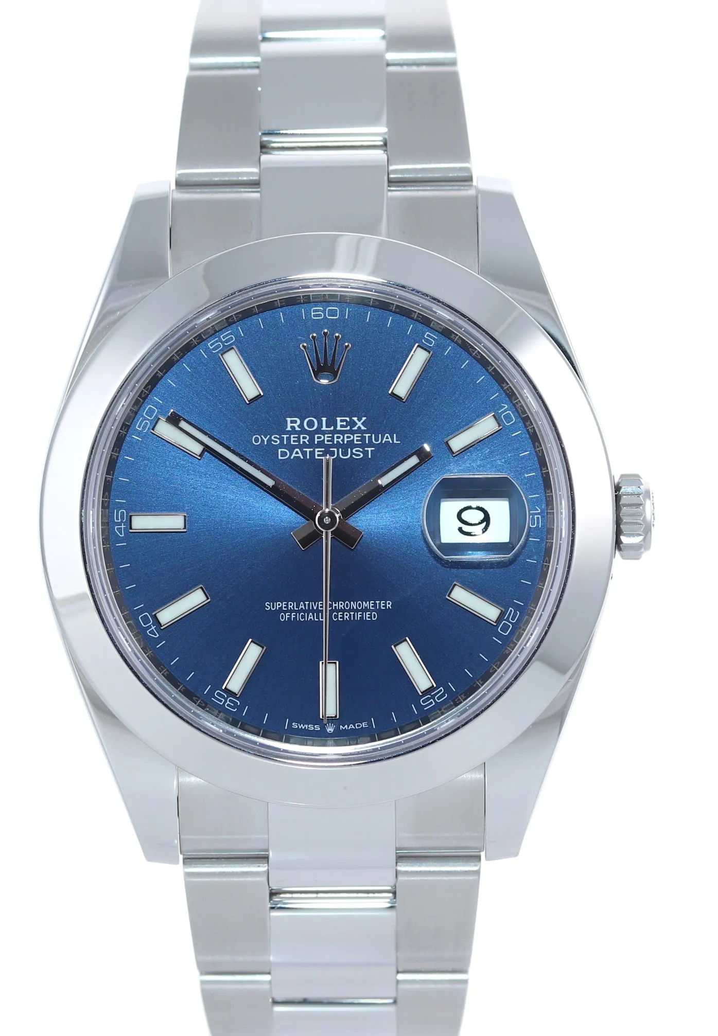 2021 NEW PAPERS Rolex DateJust 41 Steel 126300 Blue Roman Oyster Band Watch Box