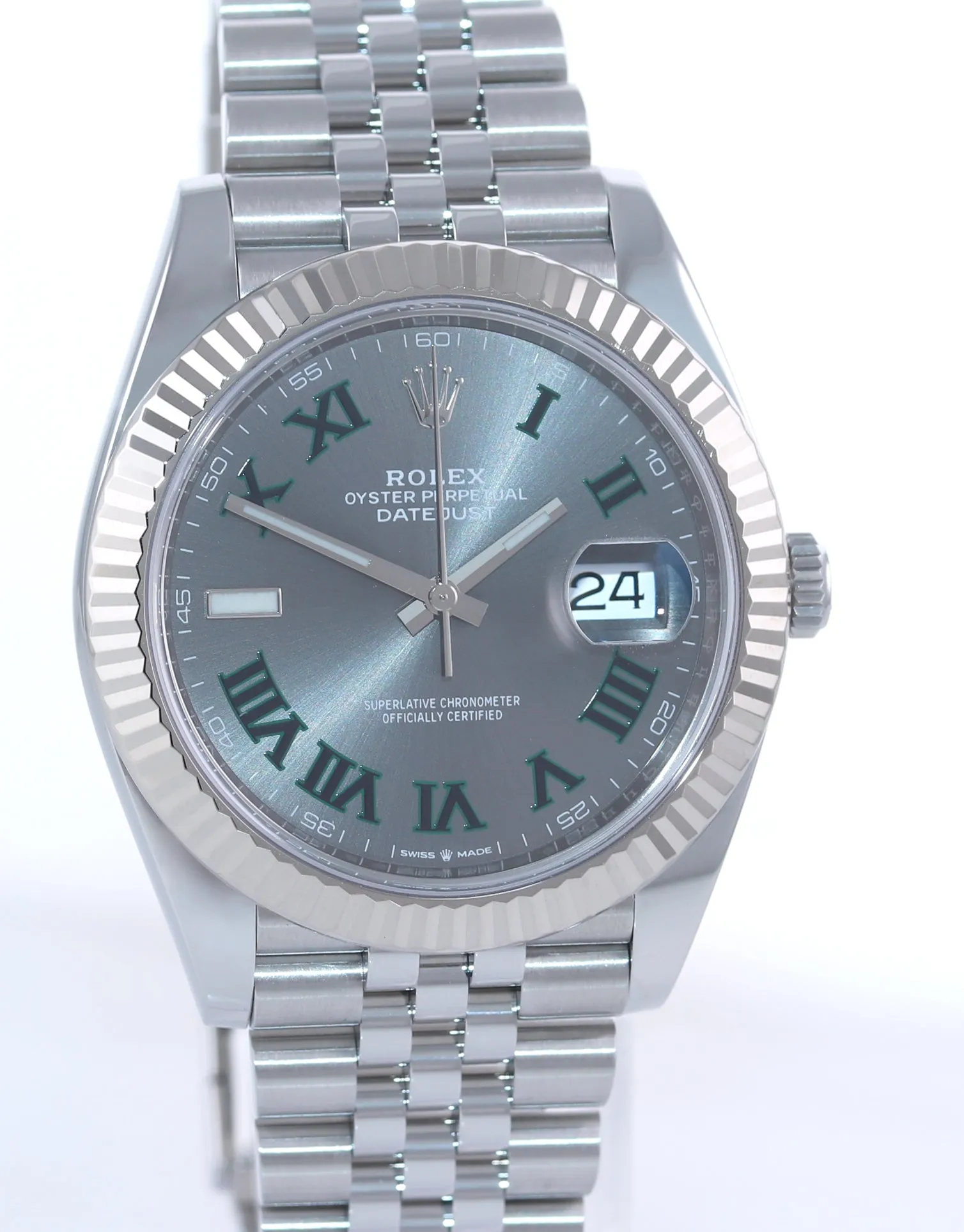 2021 NEW PAPERS Rolex DateJust 41 Wimbledon 126334 steel white gold Jubilee Watch