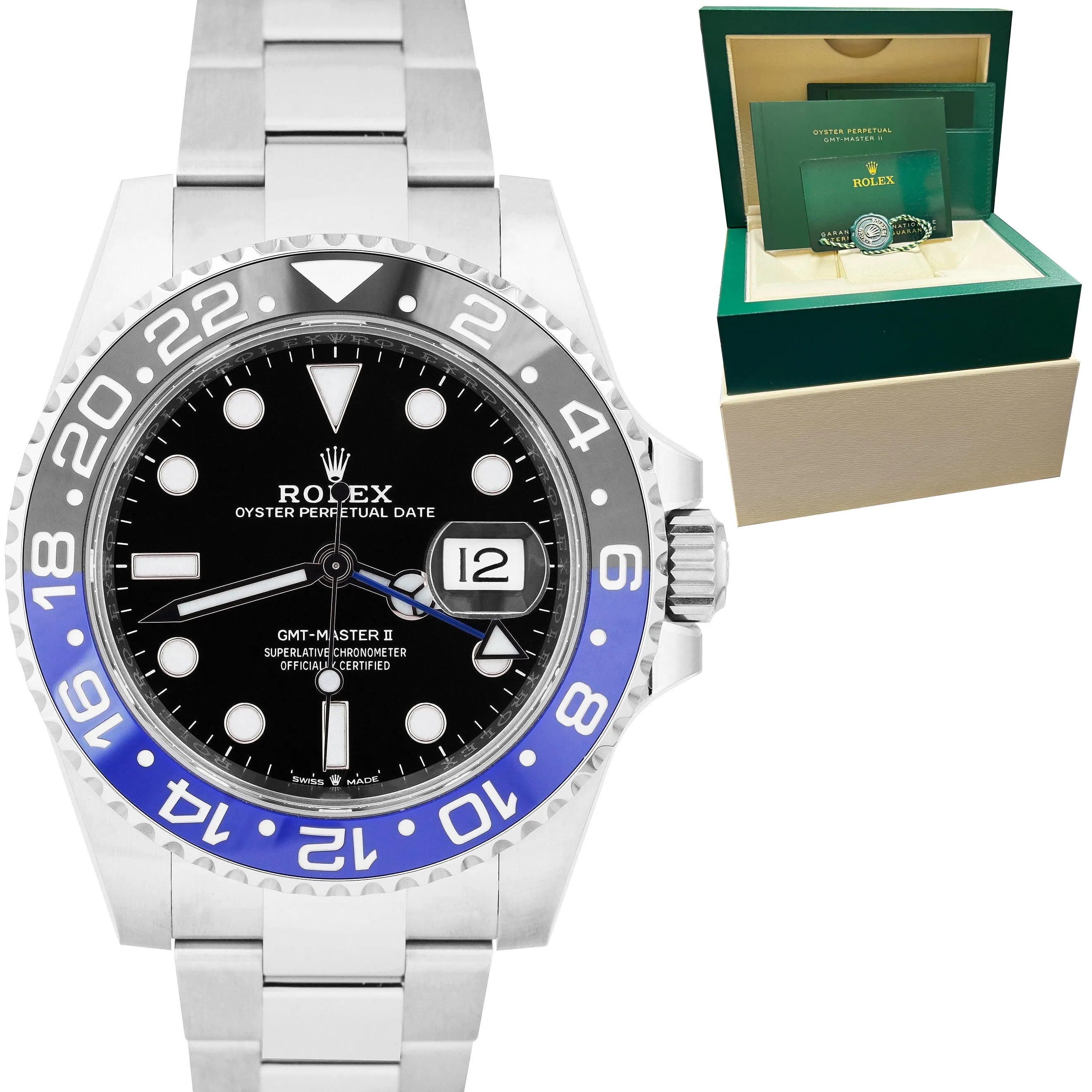 2021 Rolex GMT-Master II Ceramic BATMAN OYSTER BRACELET Watch 126710 BLNR B P
