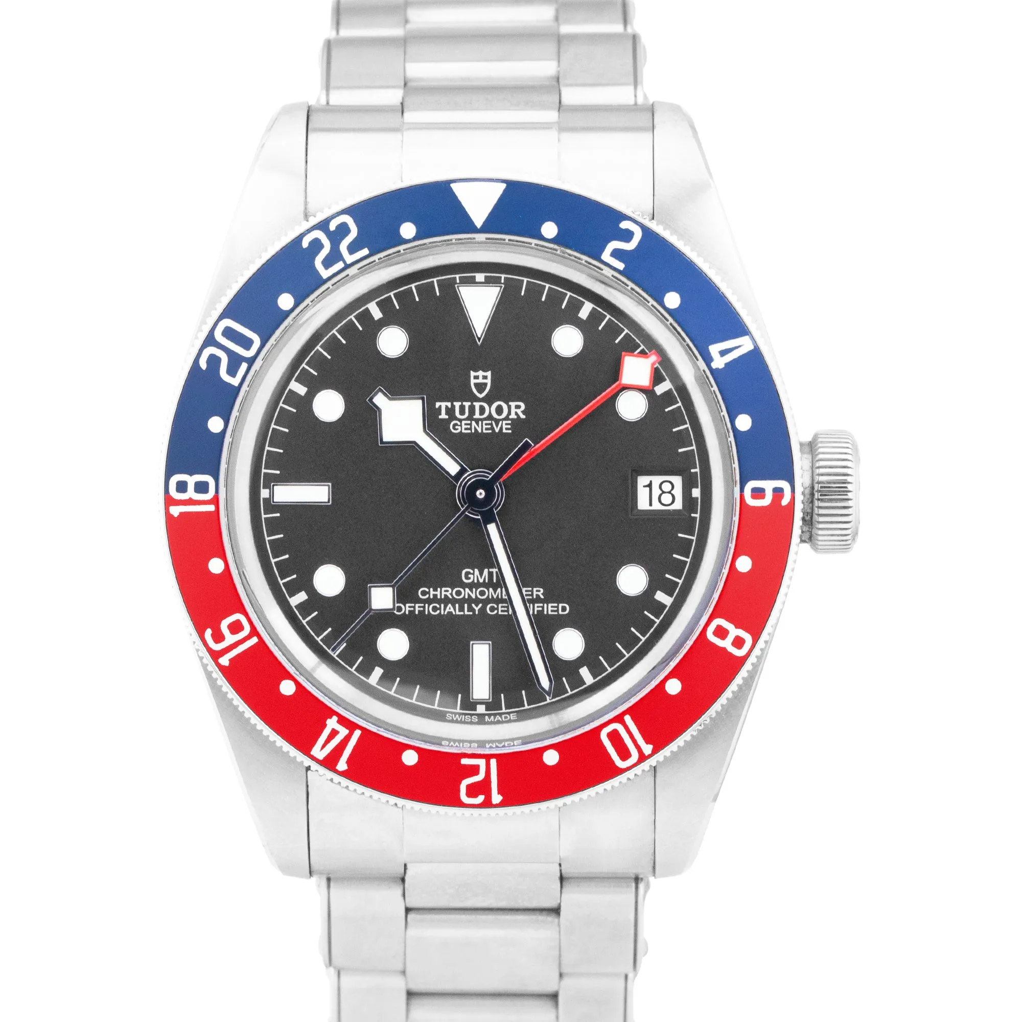 2021 Tudor Black Bay GMT Pepsi 41mm Stainless Steel Black Date Watch 79830 RB