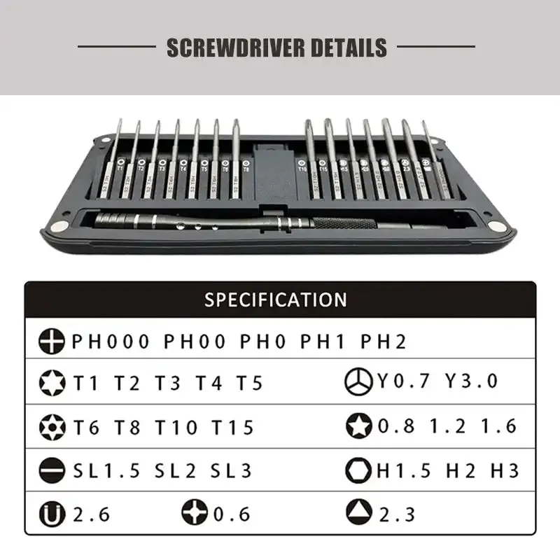 30 In 1 Screwdriver Set Phone Computer Watches Glasses Laptop Maintenance And Disassembly Multi-Functional Screwdriver Set
