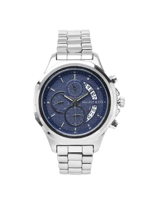 Alex Silver Metal Watch (Navy)