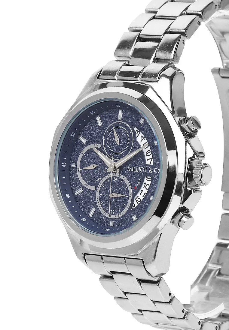 Alex Silver Metal Watch (Navy)