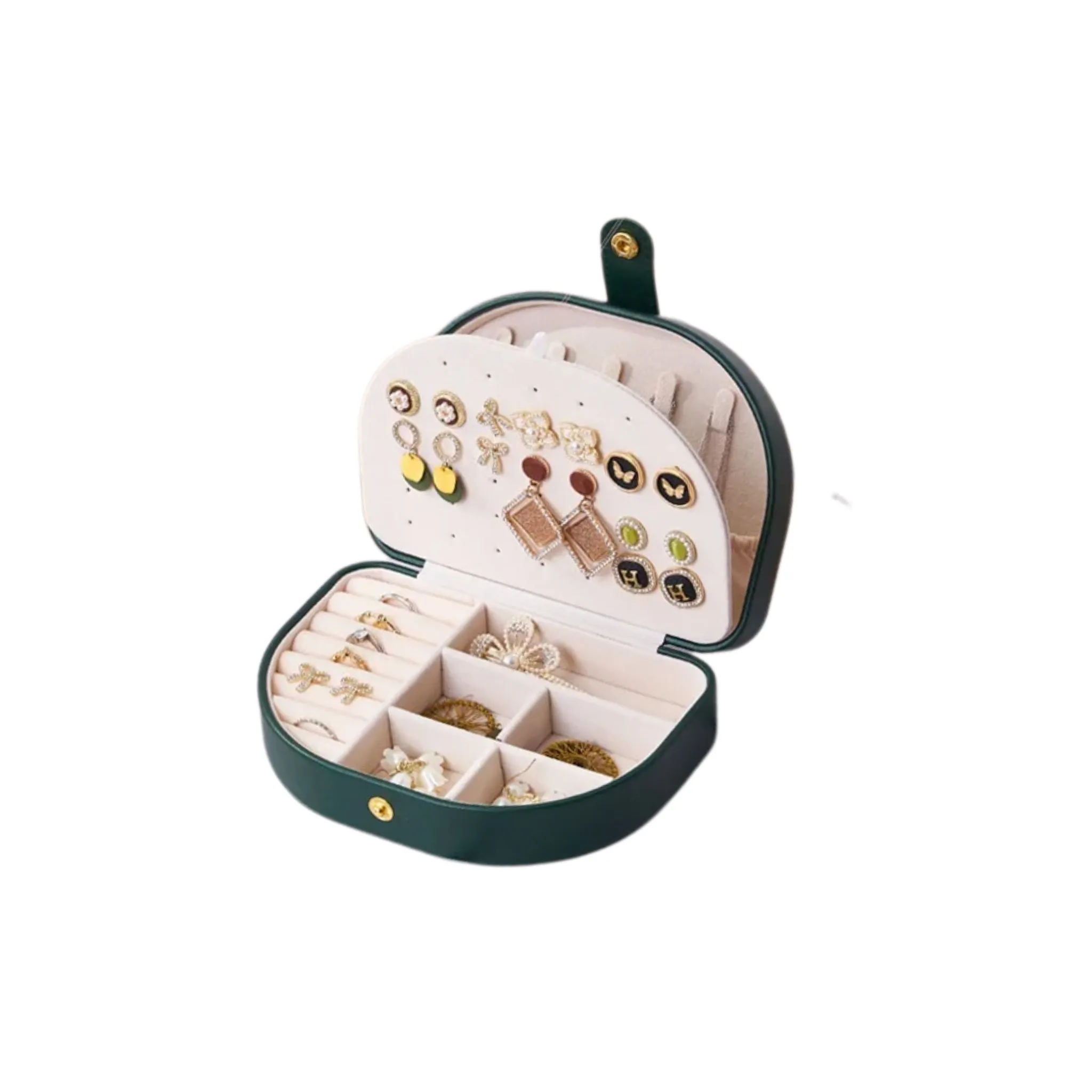 ANYHOUZ Jewelry Box Portable Semicircular Shell Shaped Organizer with Antioxidant Protection