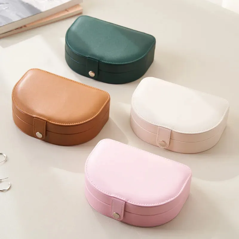 ANYHOUZ Jewelry Box Portable Semicircular Shell Shaped Organizer with Antioxidant Protection