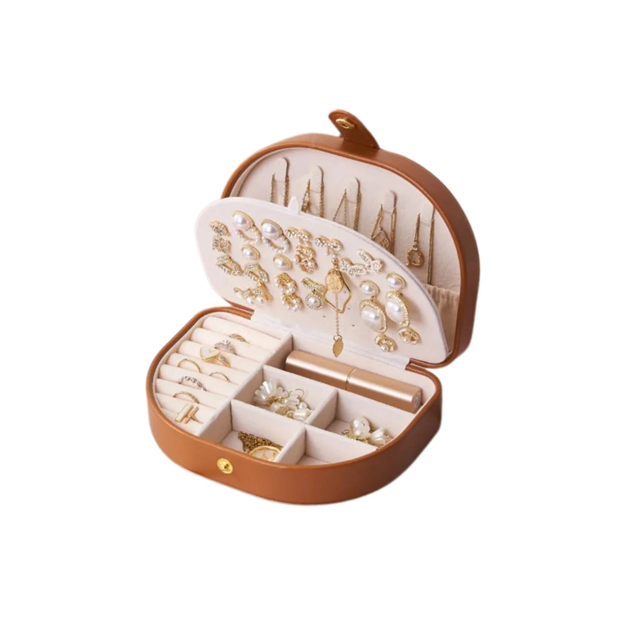 ANYHOUZ Jewelry Box Portable Semicircular Shell Shaped Organizer with Antioxidant Protection