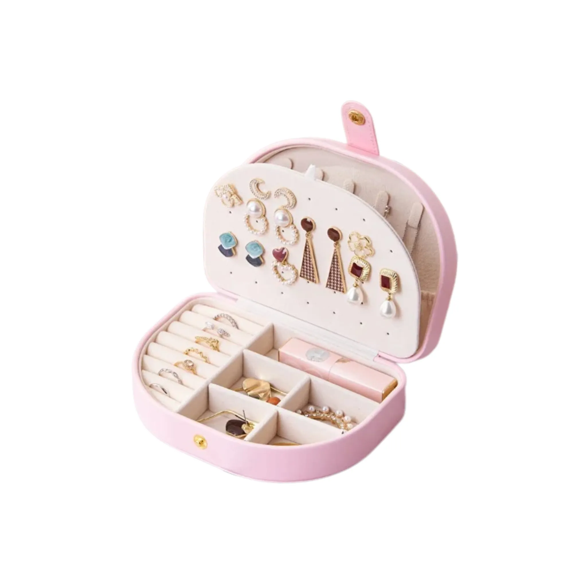 ANYHOUZ Jewelry Box Portable Semicircular Shell Shaped Organizer with Antioxidant Protection