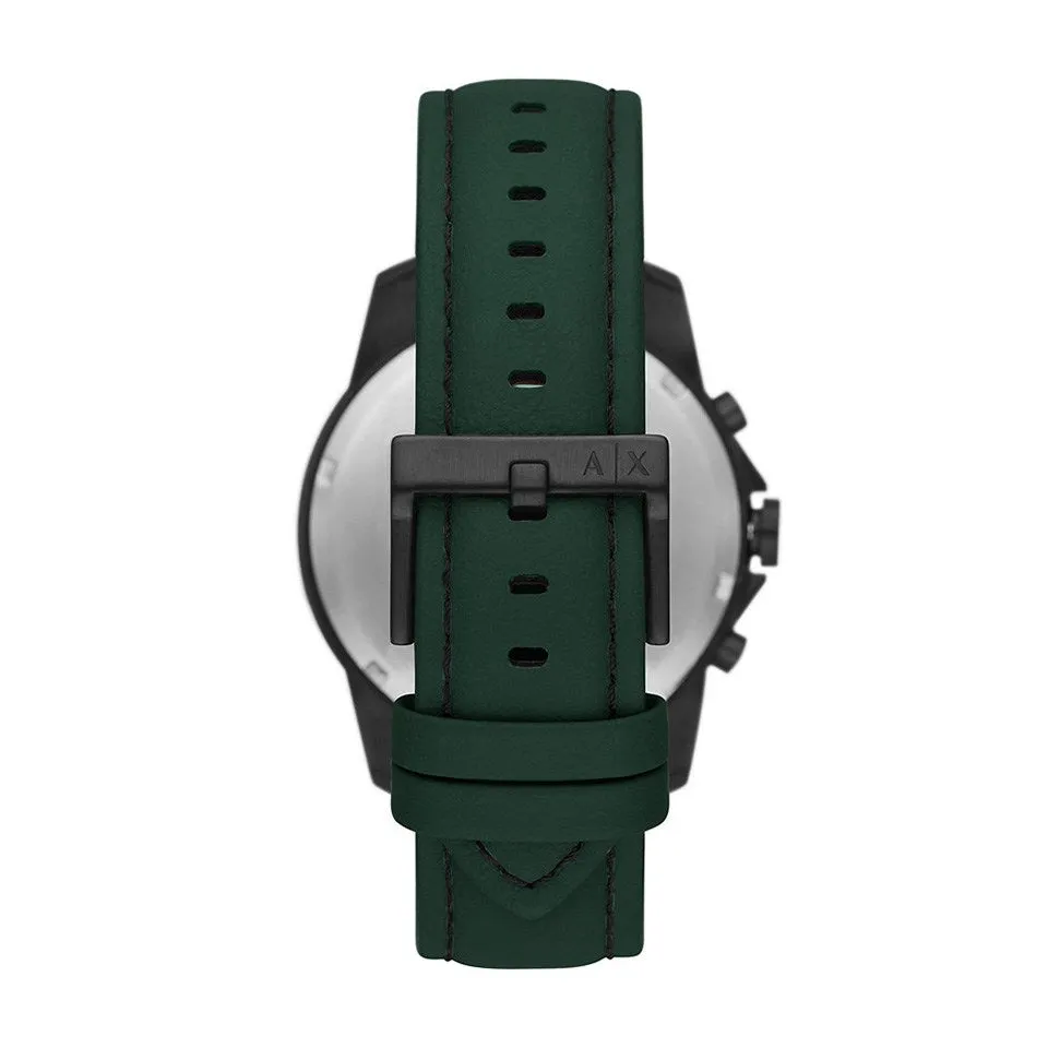 Armani Exchange Banks Chronograph Green Leather Strap Men's Watch AX1725