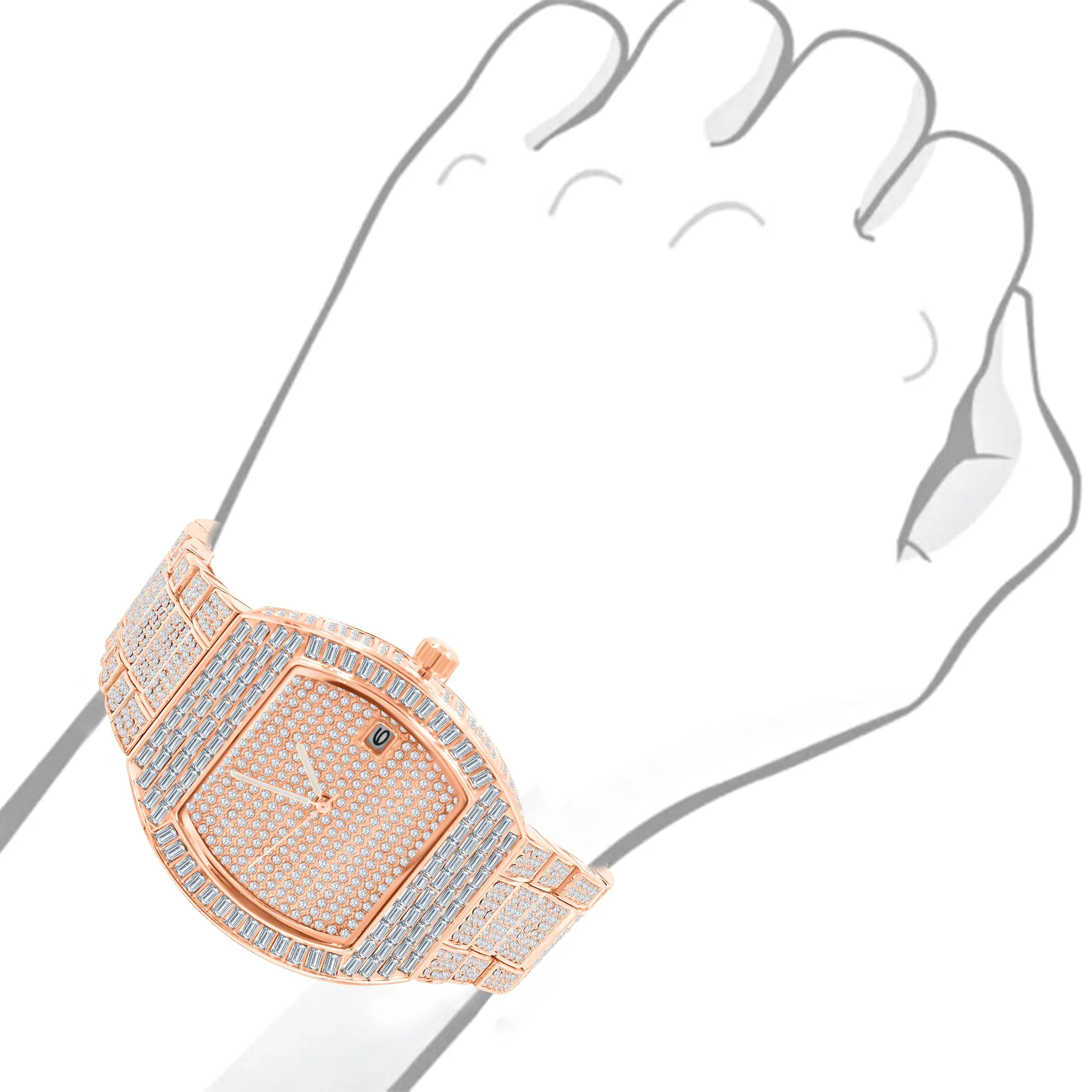 BOOGIE HIP HOP METAL WATCH CLEAR STONE  |  563175