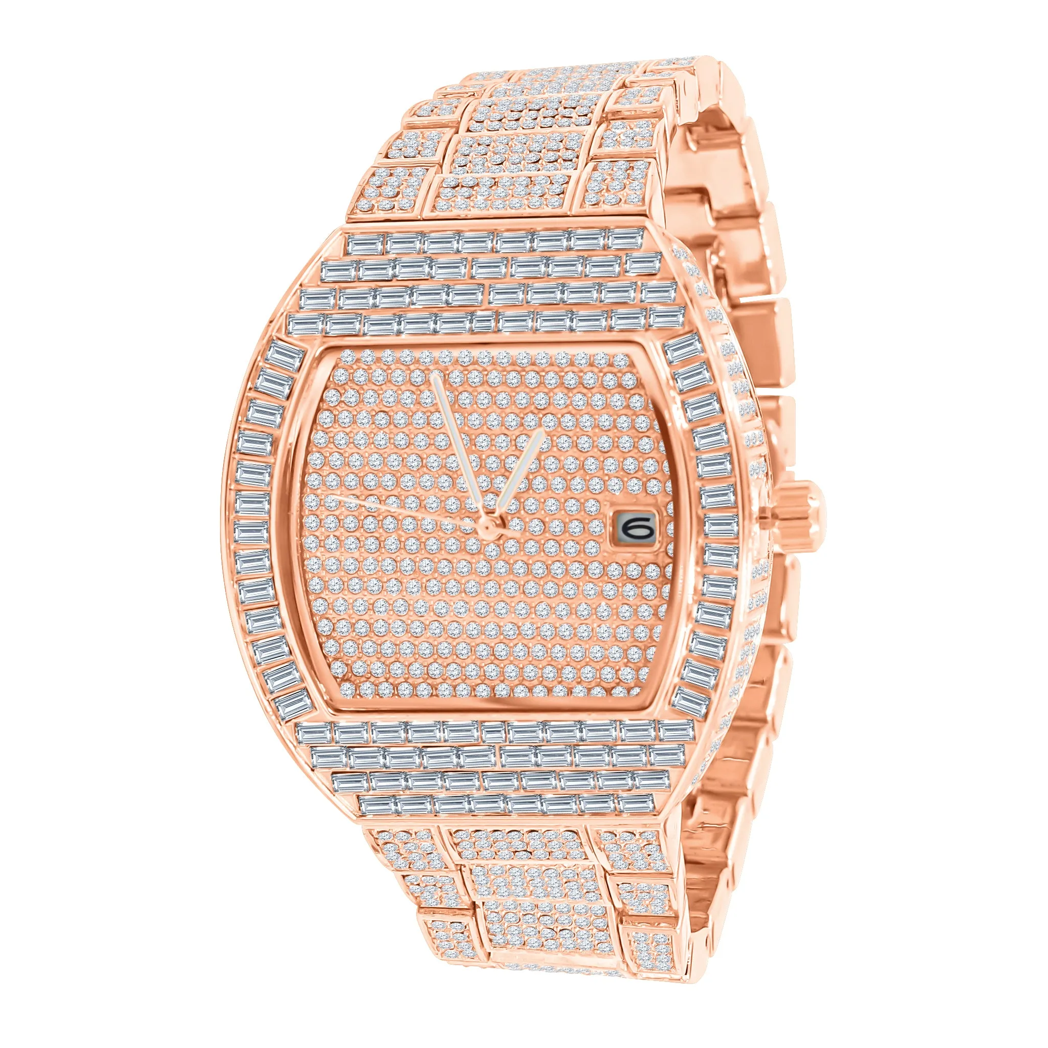 BOOGIE HIP HOP METAL WATCH CLEAR STONE  |  563175