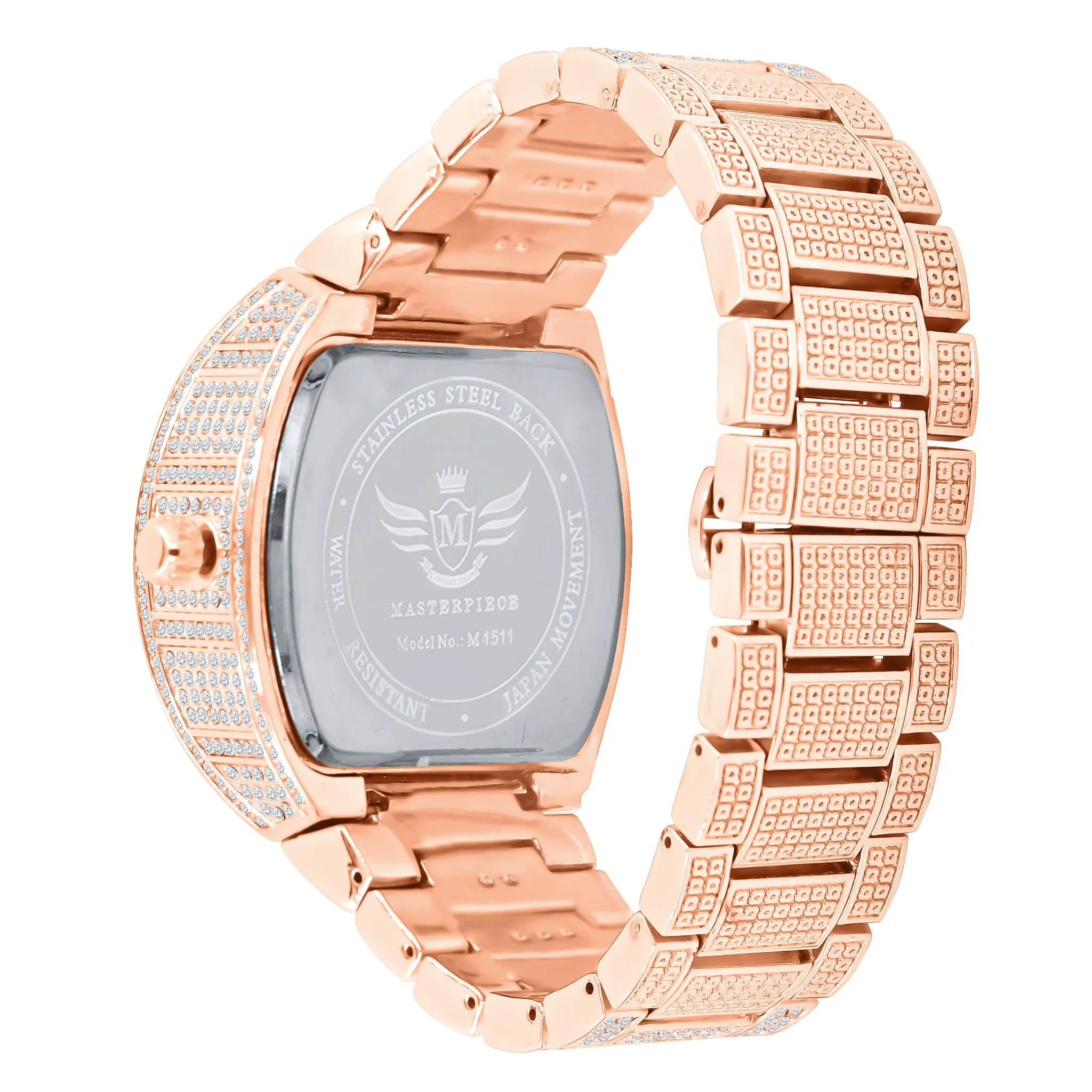 BOOGIE HIP HOP METAL WATCH CLEAR STONE  |  563175