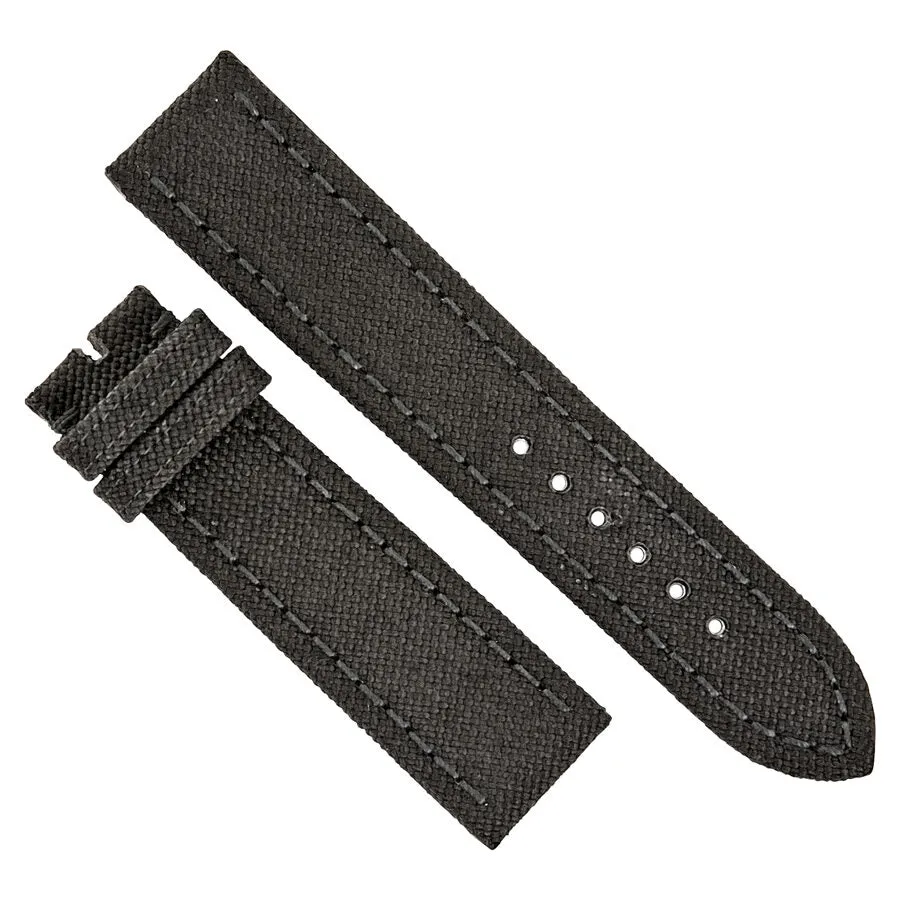 Breitling Black Canvas Watch Band Strap No Buckle 22-20mm 103W