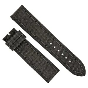 Breitling Black Canvas Watch Band Strap No Buckle 22-20mm 103W