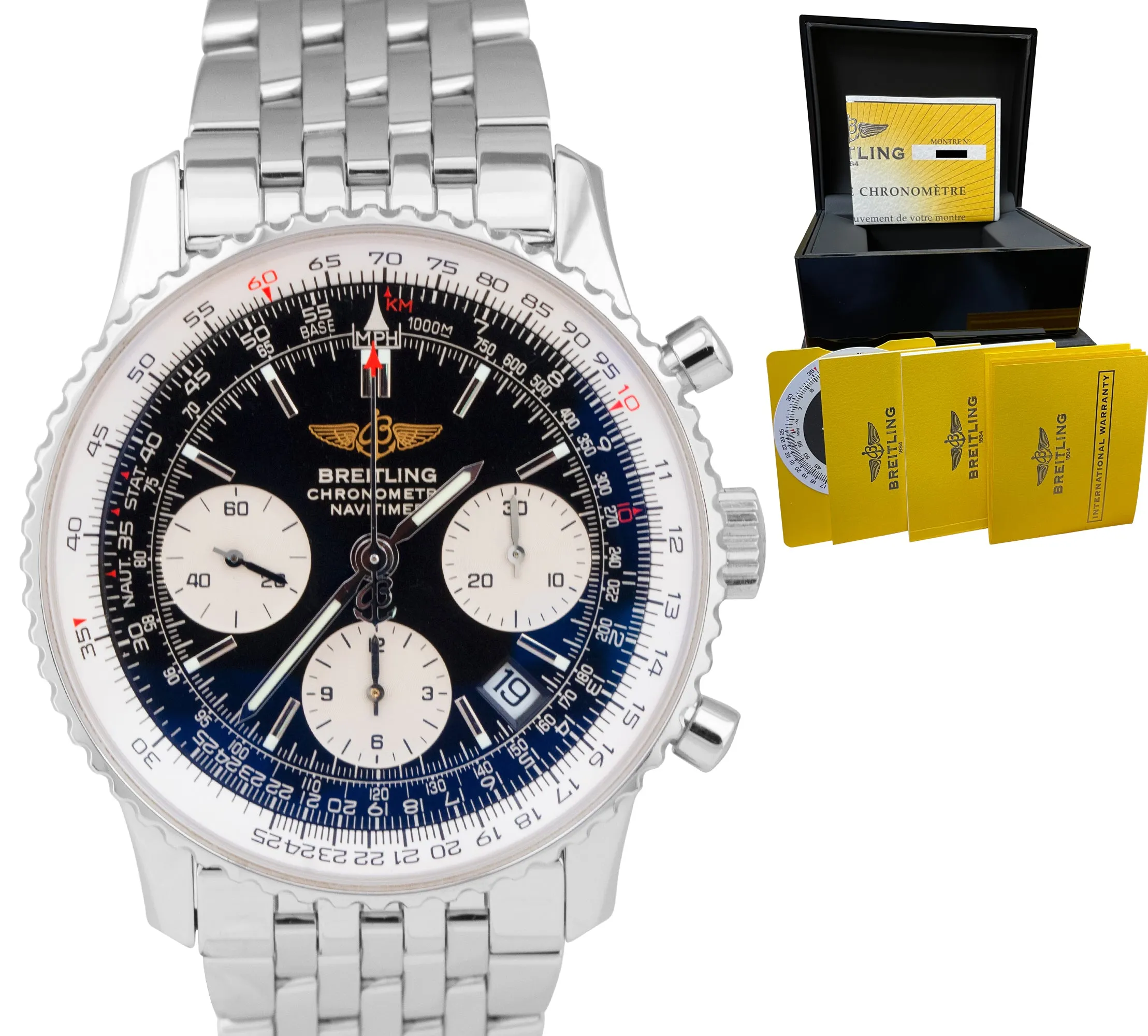 Breitling Navitimer Chronograph 42mm Black Automatic Stainless Steel A23322 B P