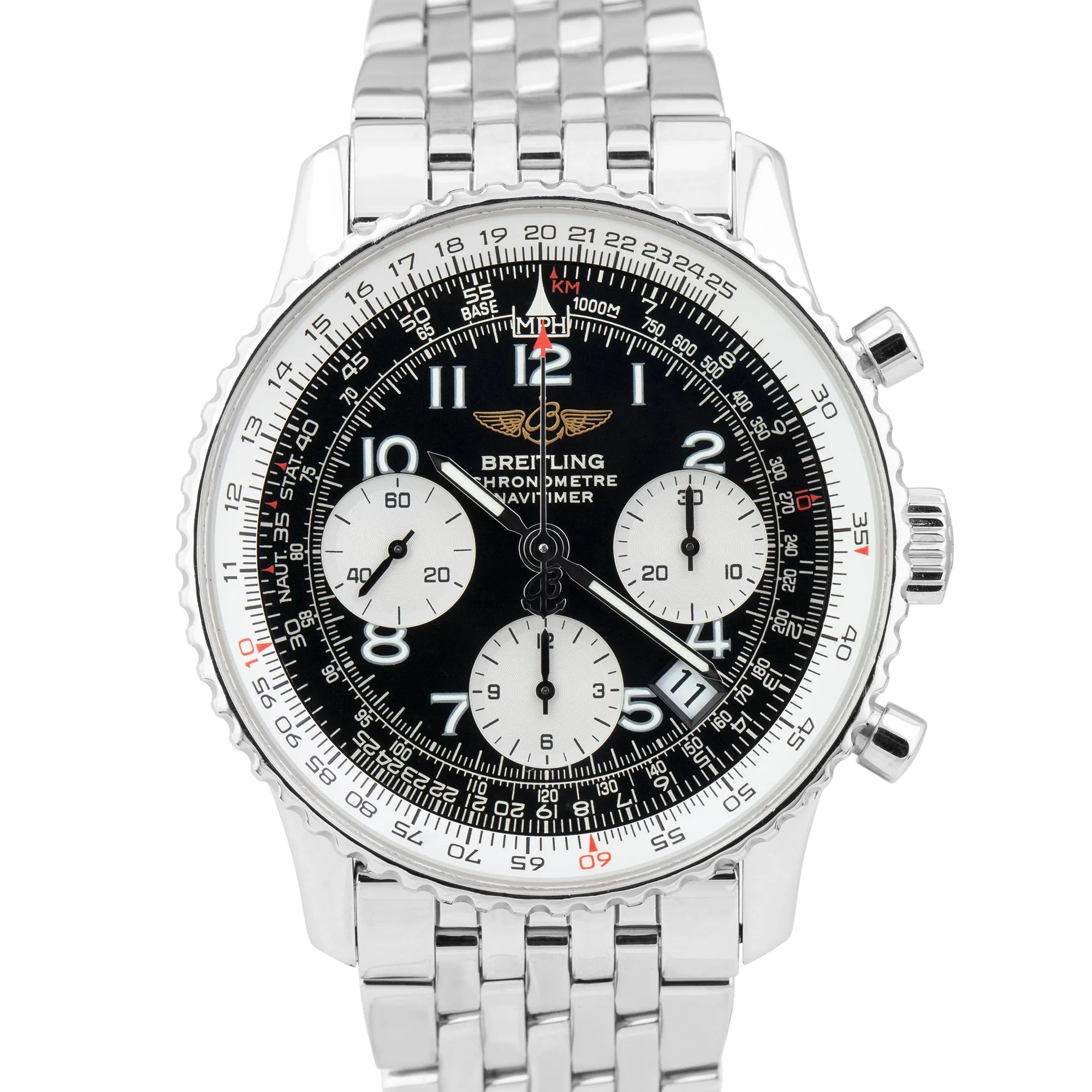 Breitling Navitimer Chronograph 42mm Black Automatic Stainless Steel A23322