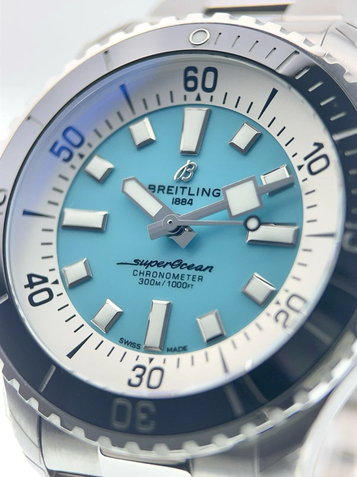 Breitling Superocean 44 Steel Turquoise Dial 44mm Automatic Men’s Watch A17376