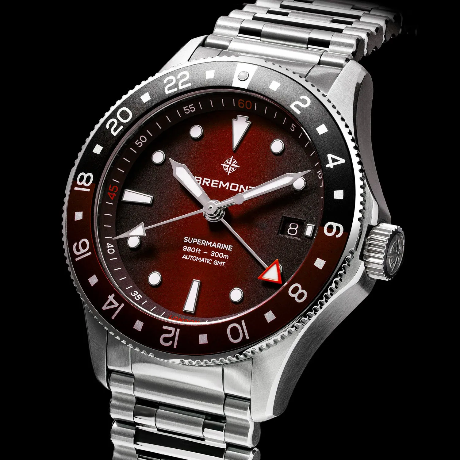 Bremont Supermarine 300M GMT 'Ember' Red Automatic – SM40-GMT-SS-RDBK-B