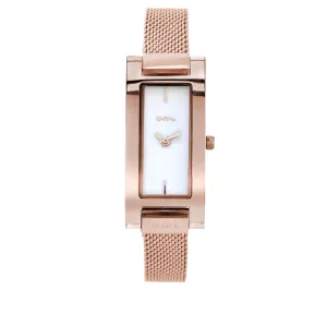 BROMPTON ROSE-GOLD LADIES RECTANGULAR MESH WATCH