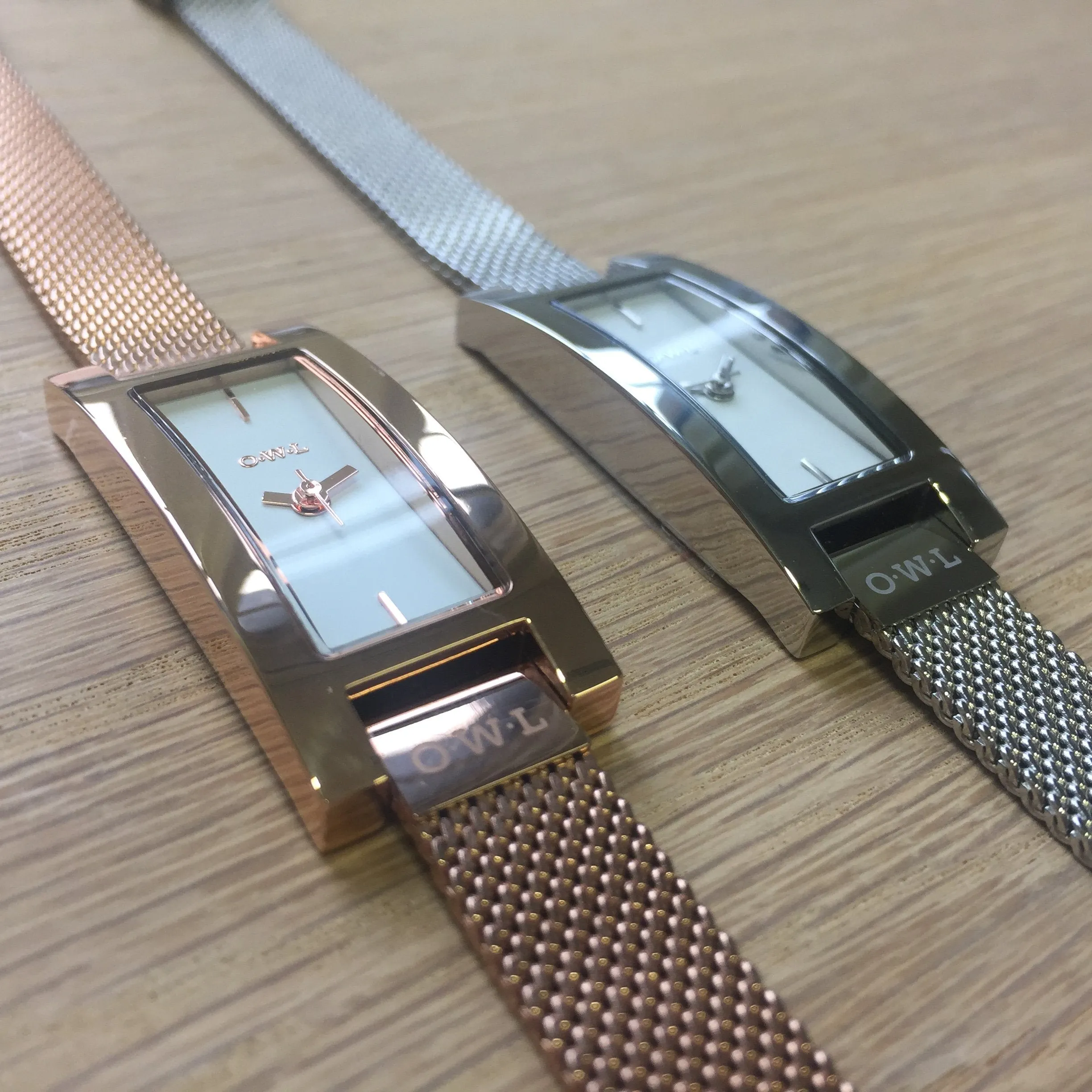 BROMPTON ROSE-GOLD LADIES RECTANGULAR MESH WATCH