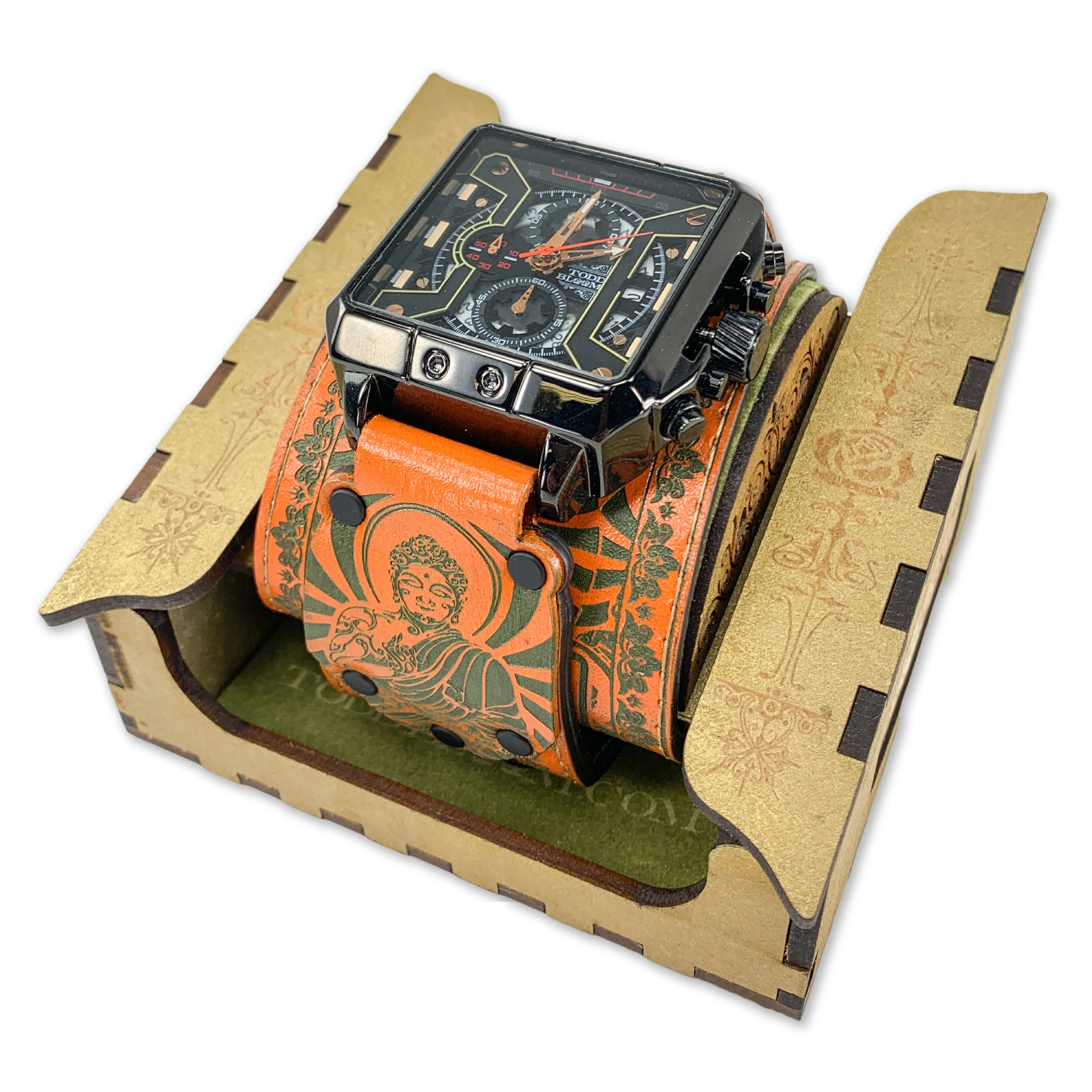 BUDDHA BLOOM XIII-MENS HAND MADE-FULL GRAIN LEATHER-WATCH