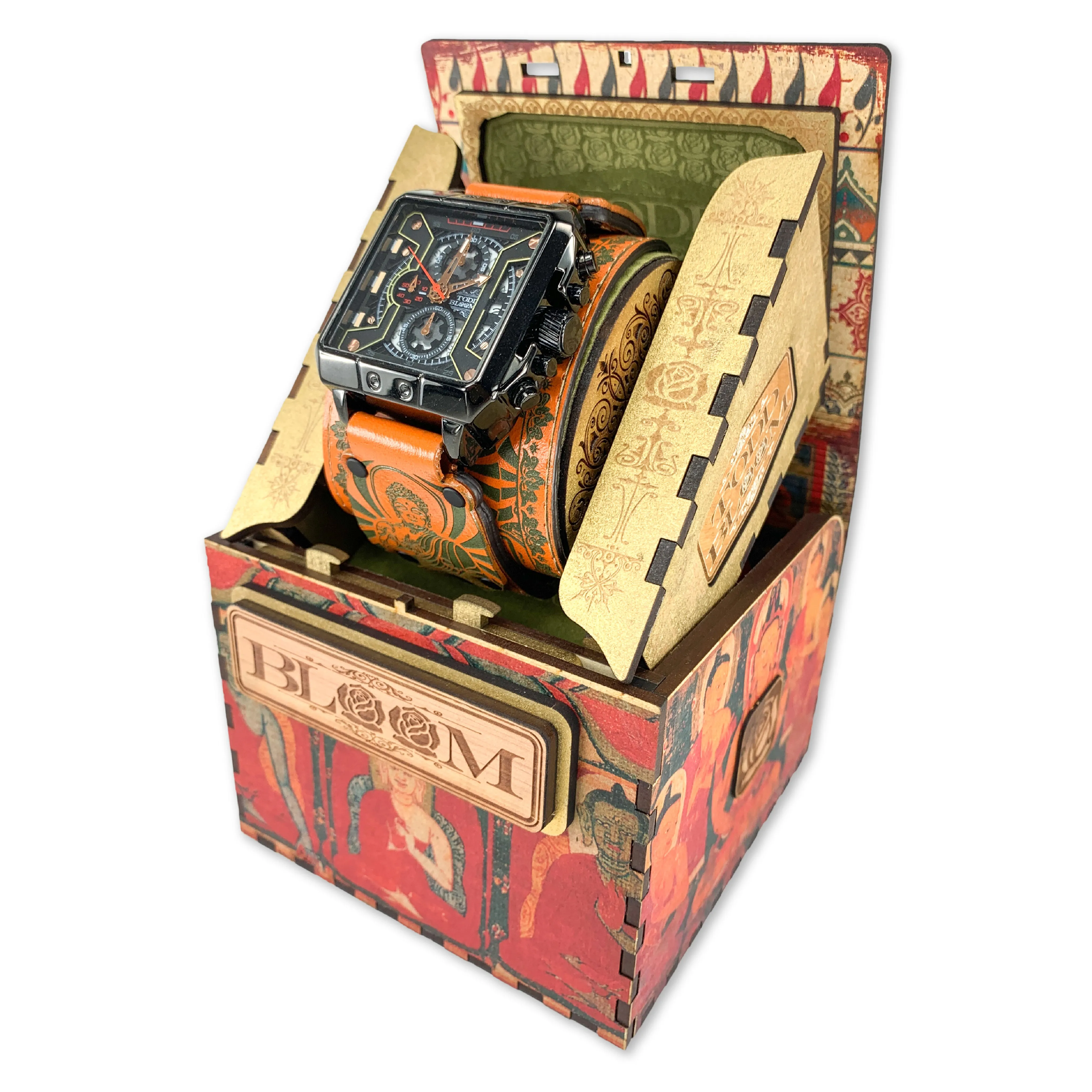 BUDDHA BLOOM XIII-MENS HAND MADE-FULL GRAIN LEATHER-WATCH